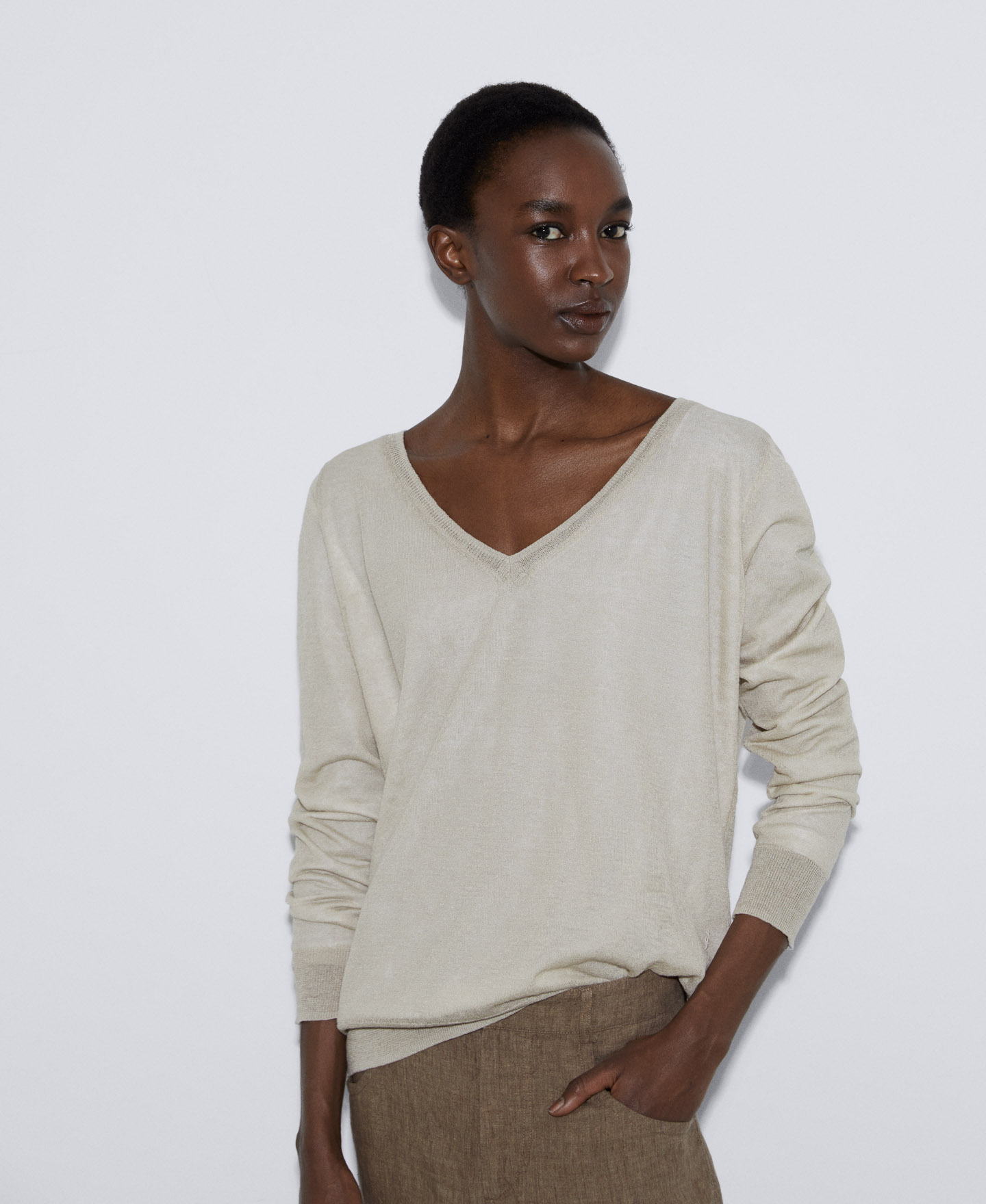 Fine linen sweater image number 0