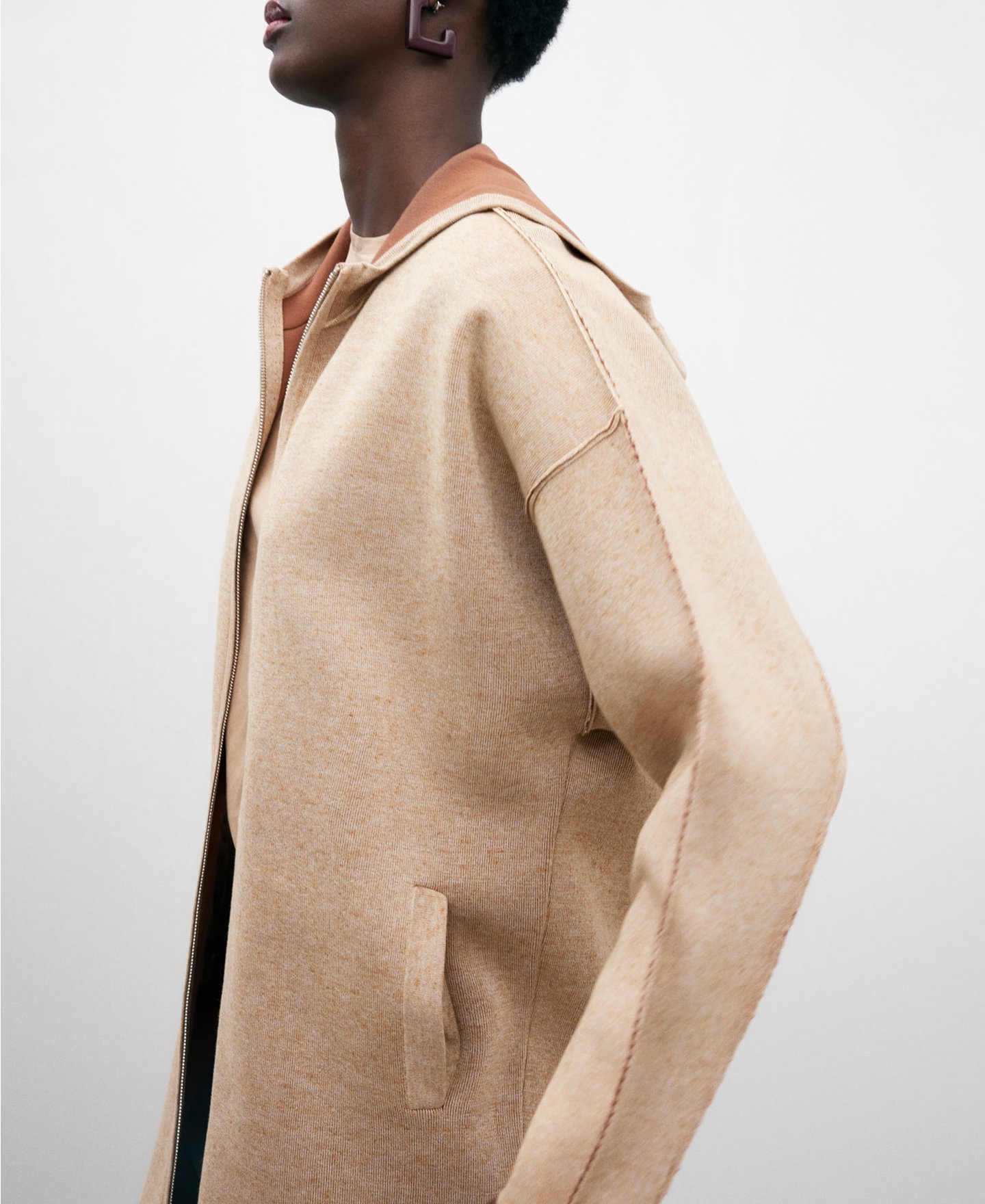 Abrigo de punto manga japonesa mujer image number 0