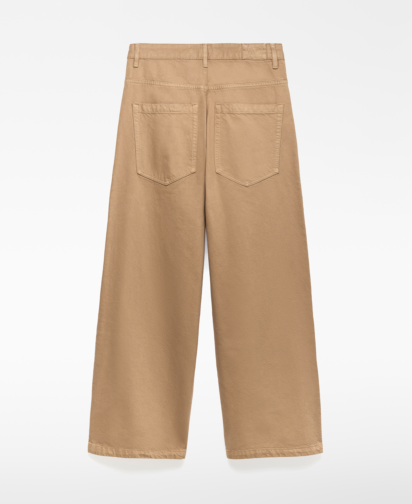 Camel denim barrel fit trousers woman image number 5