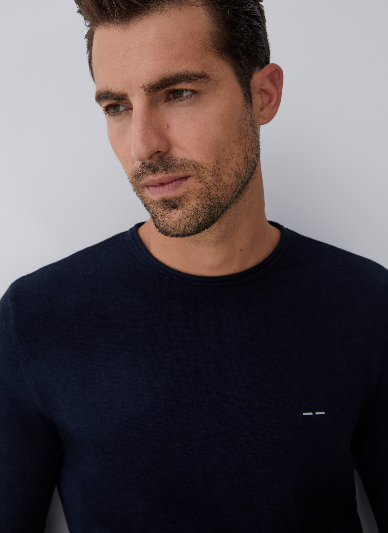 Sweater with roll edge crew collar image number 3