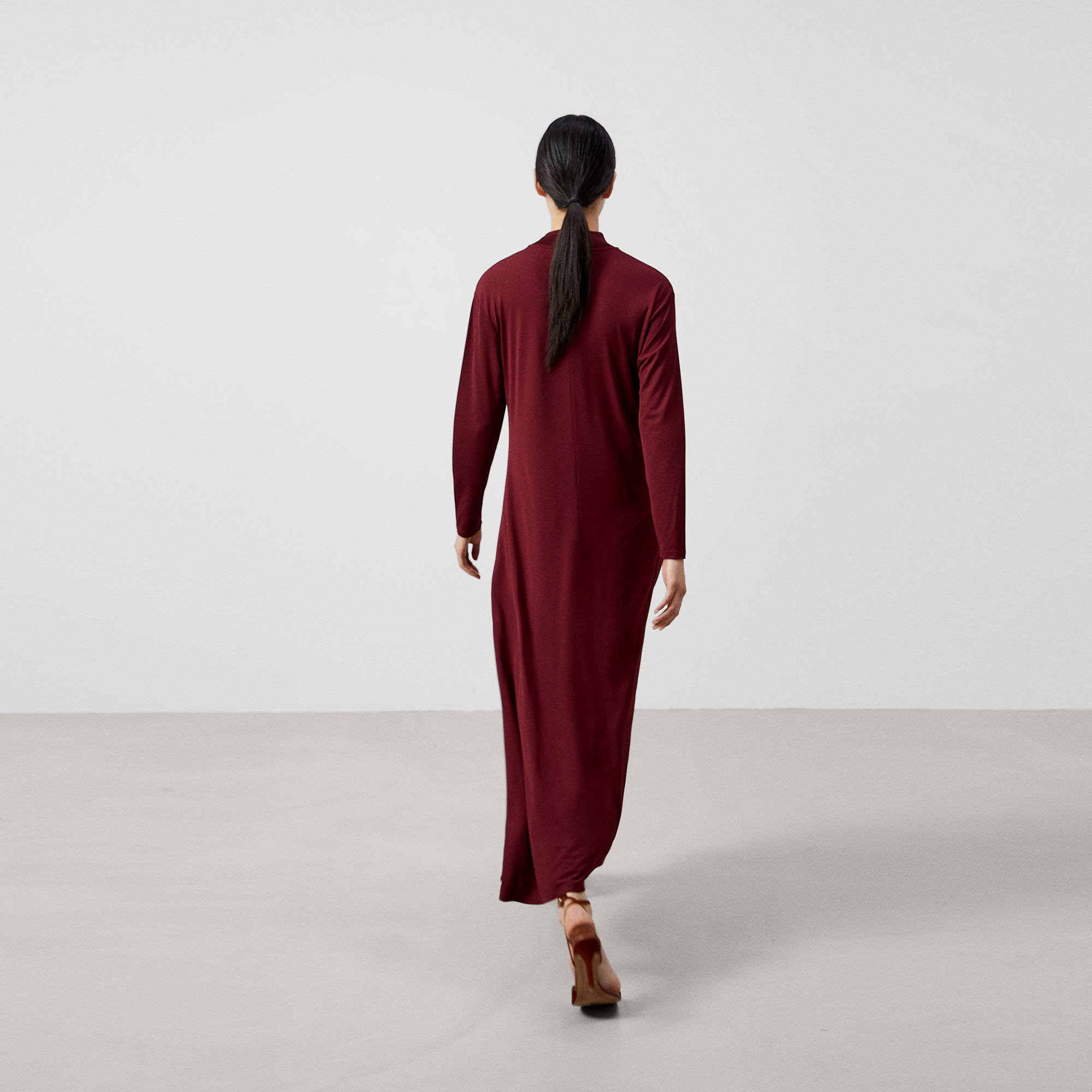 Perkins ribbed collar midi dress image number 0