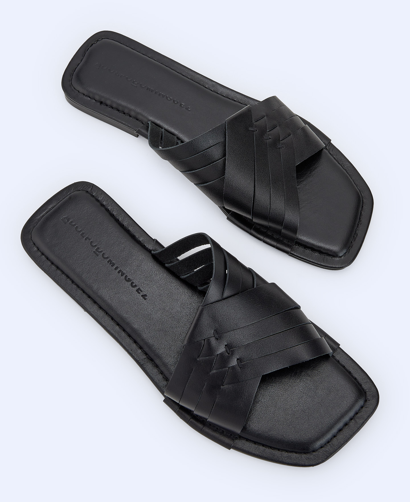 Braided leather flat sandal image number 1