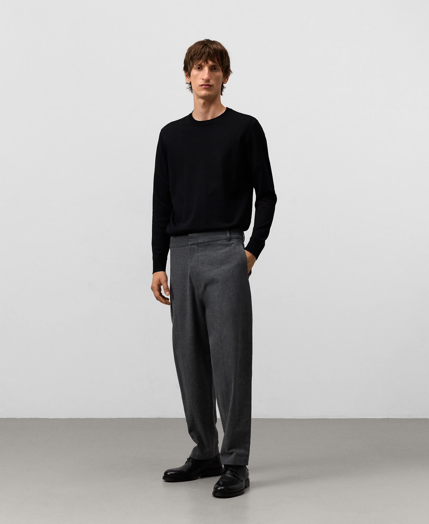 Knit crew collar sweater man image number 1
