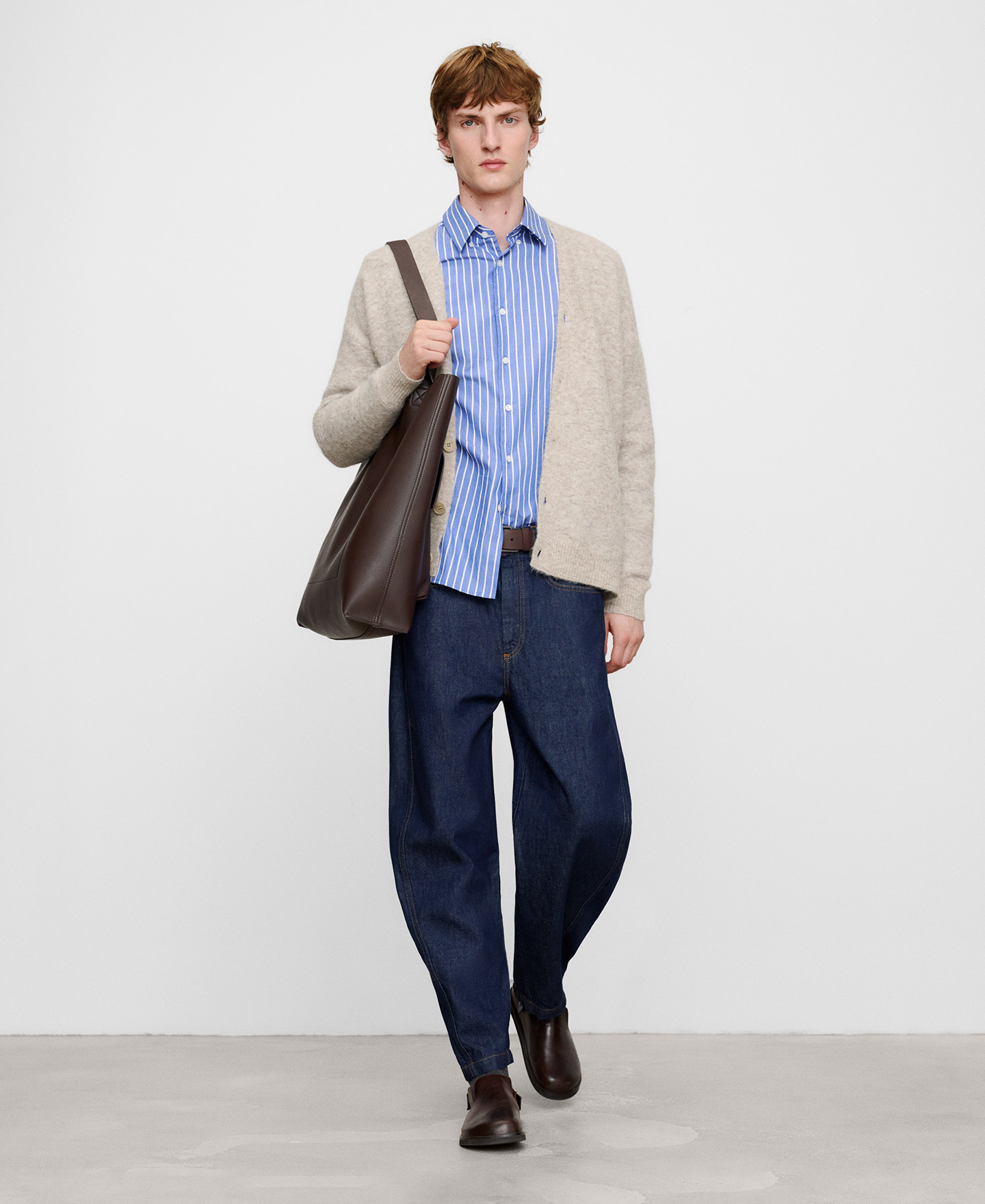 Alpaca blend knit cardigan image number 1