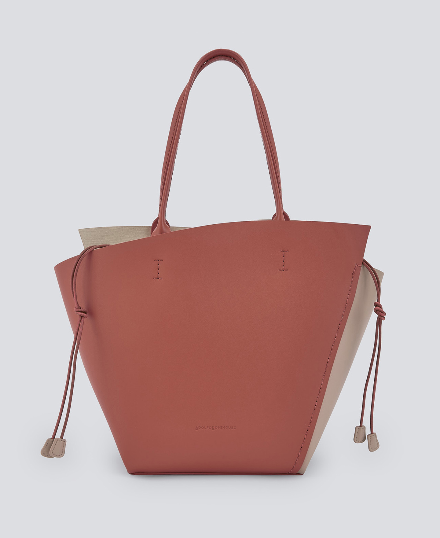 Asymmetric leather shopper bag woman image number 0