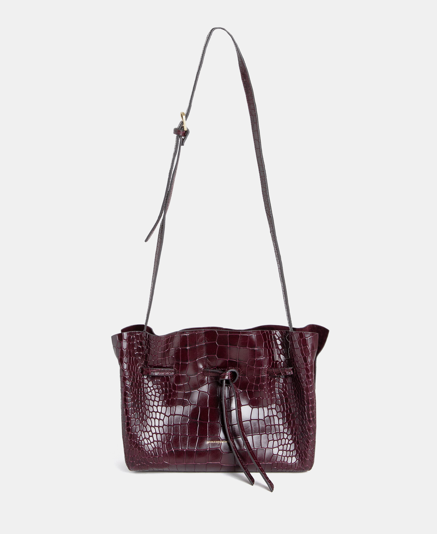 Crocodile effect leather shoulder bag image number 0