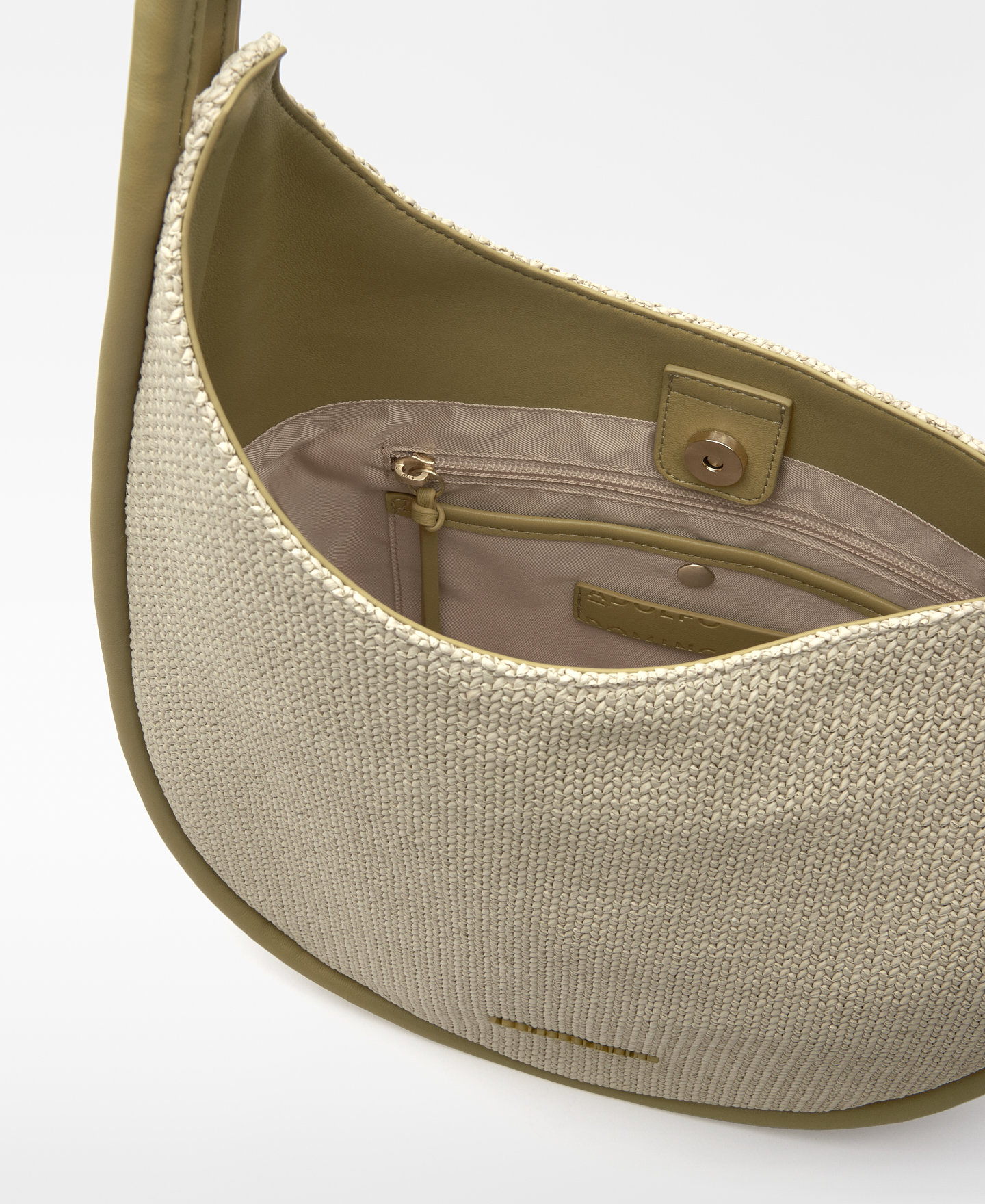Luna raffia-textured hobo bag woman image number 3