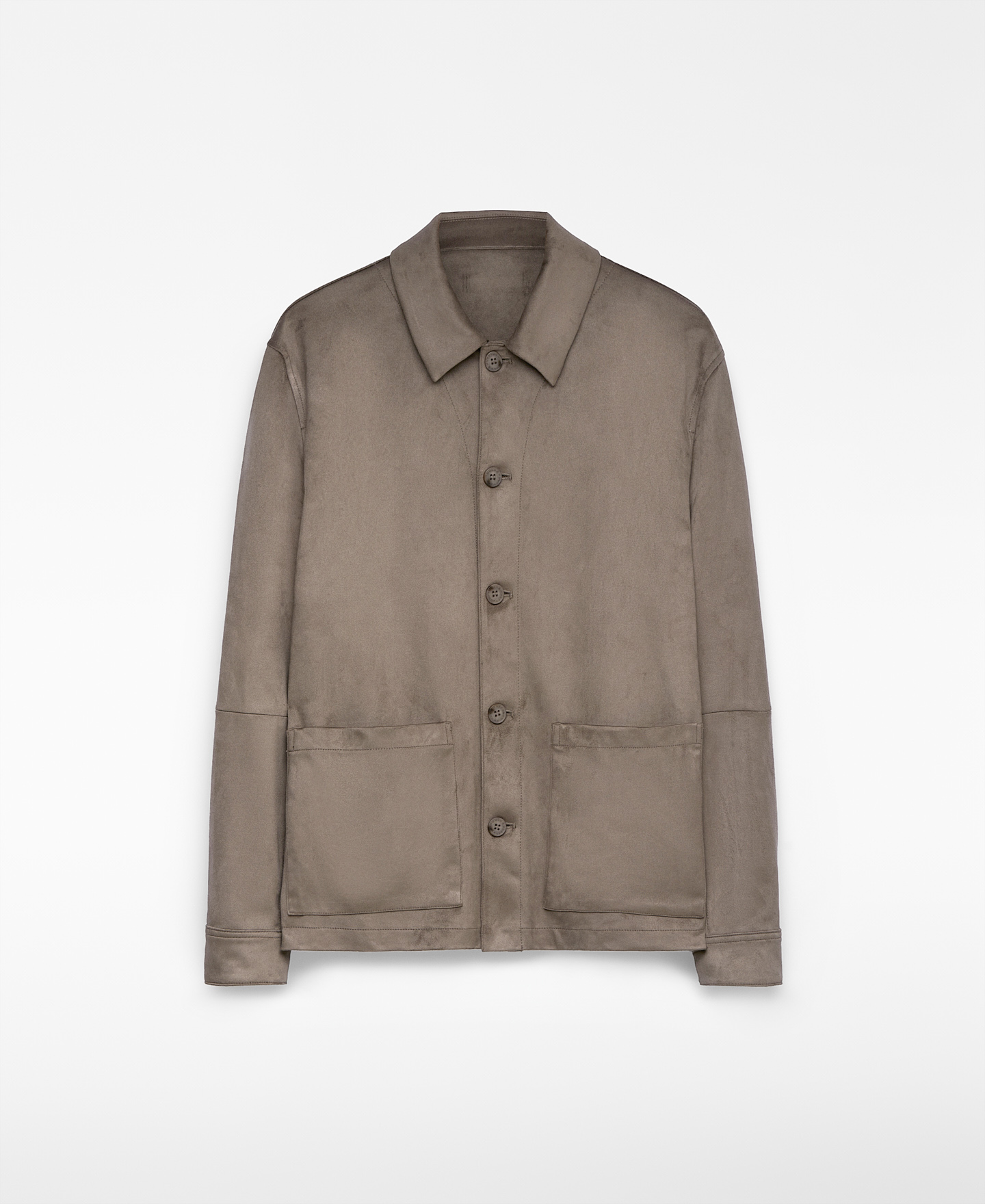 Faux suede overshirt man image number 4