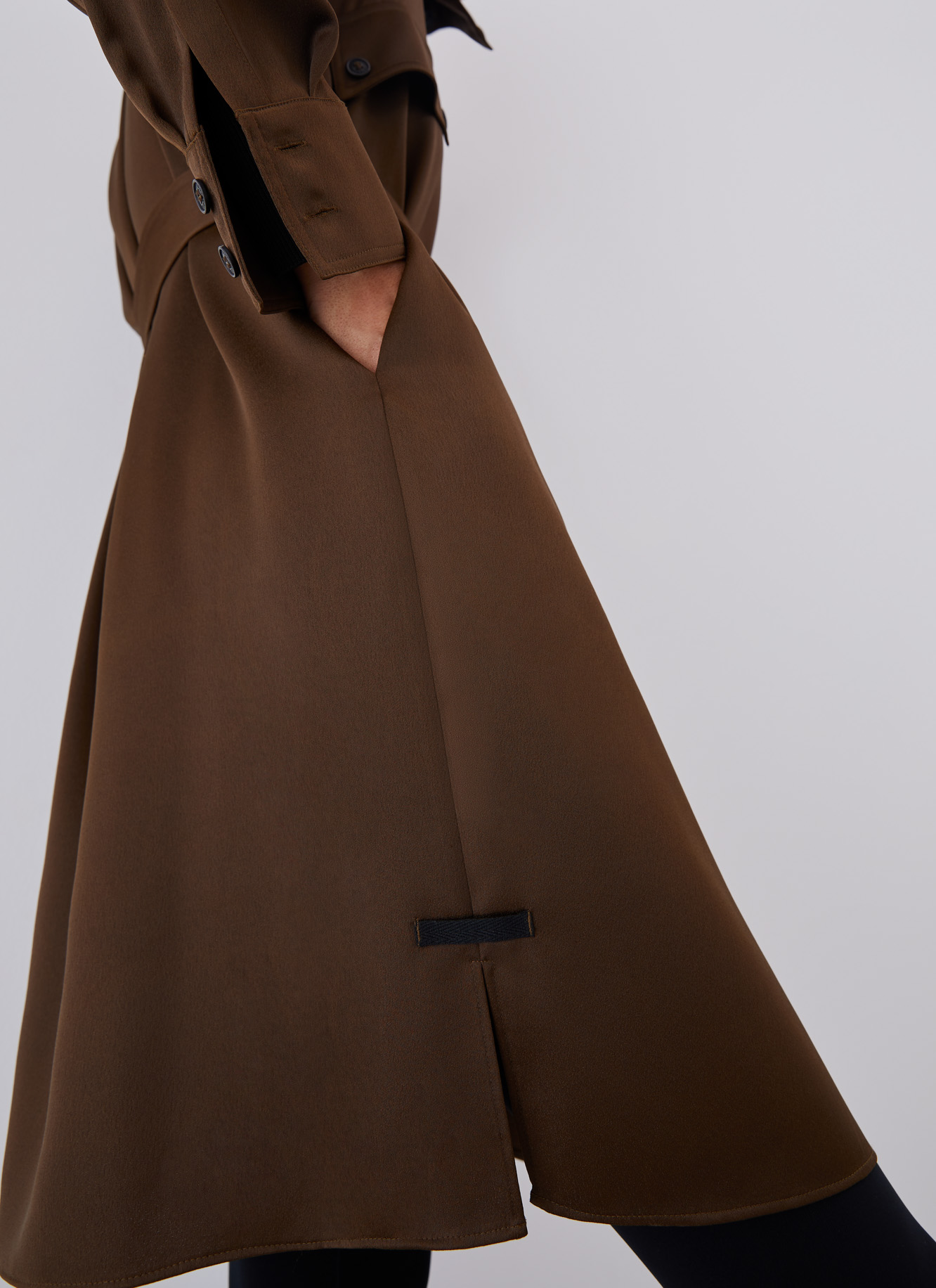 Vestido camisero con maxi cuello image number 5