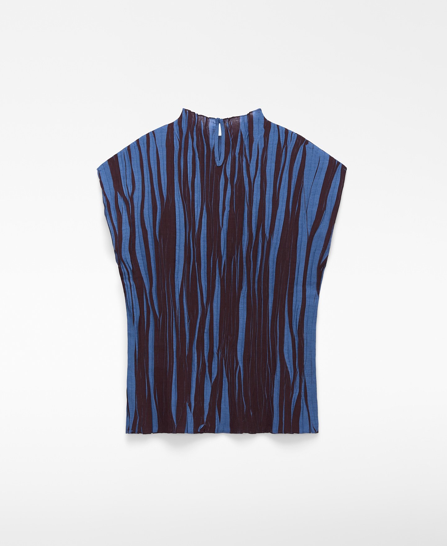 Two-tone irregular pleated top image number 5