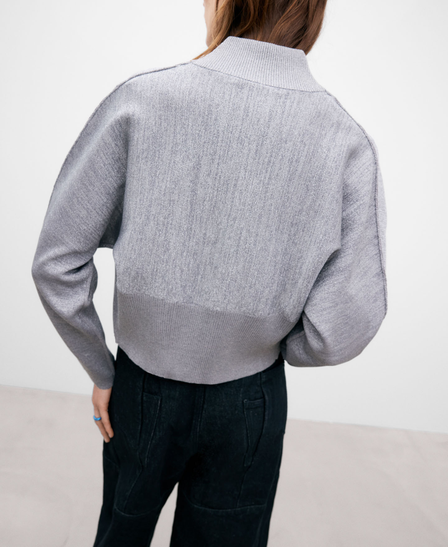 Women's knitted bomber jacket image number 5