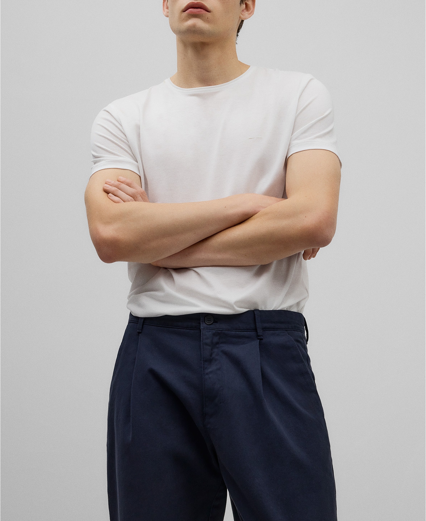 Cotton twill chino trousers man image number 3