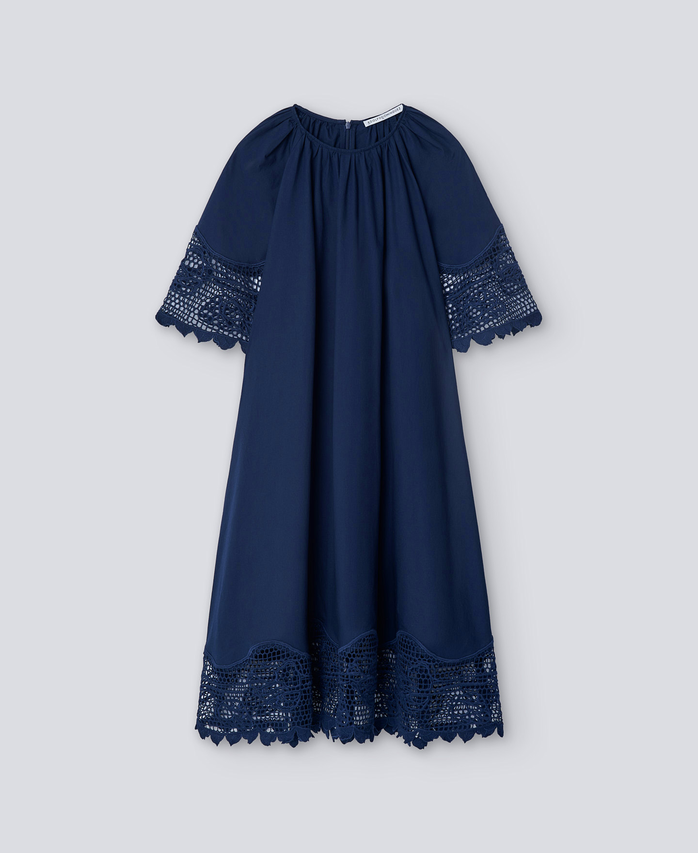 Vestido guipur azul marino mujer image number 4