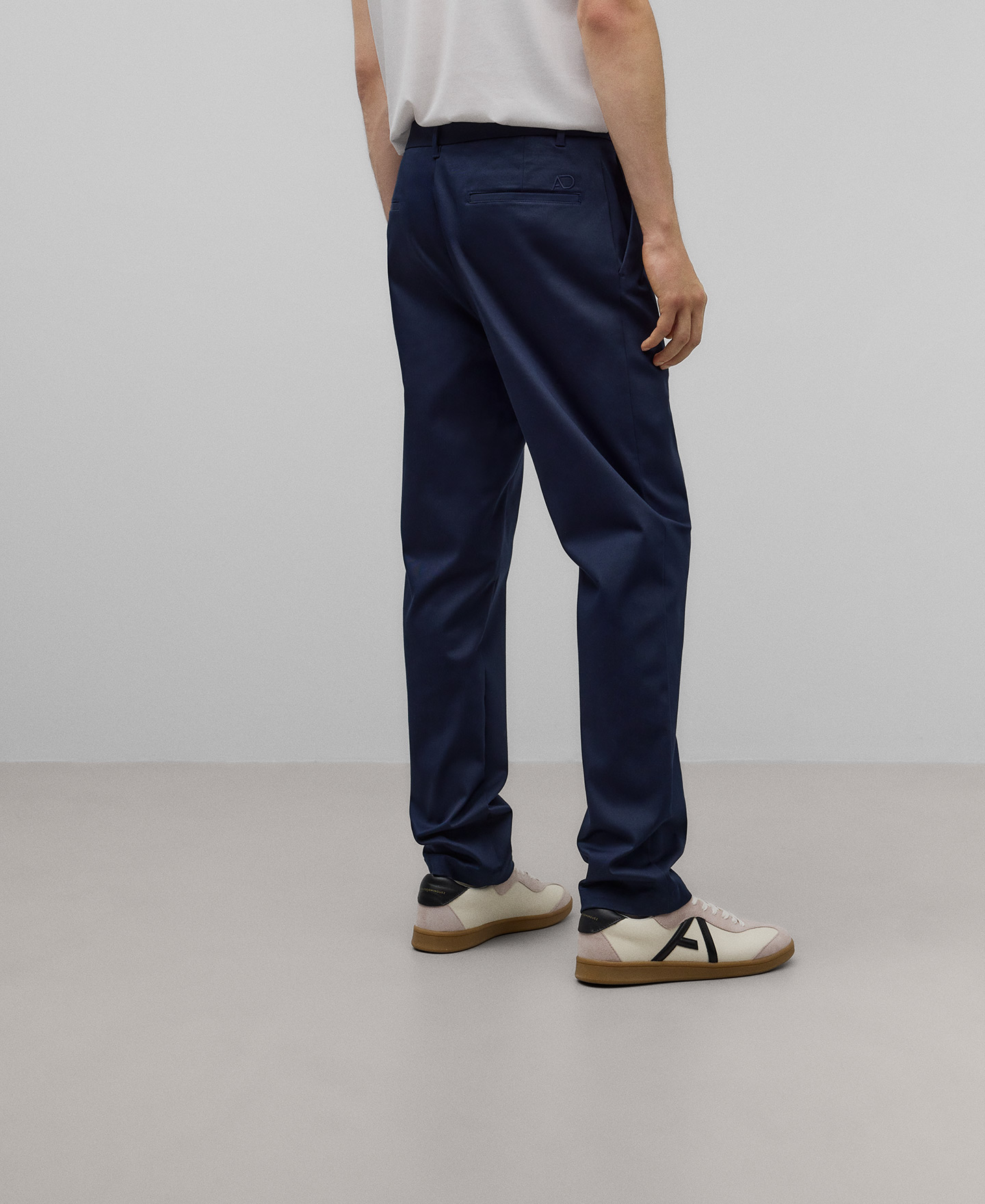 Microtextured chino trousers man image number 2