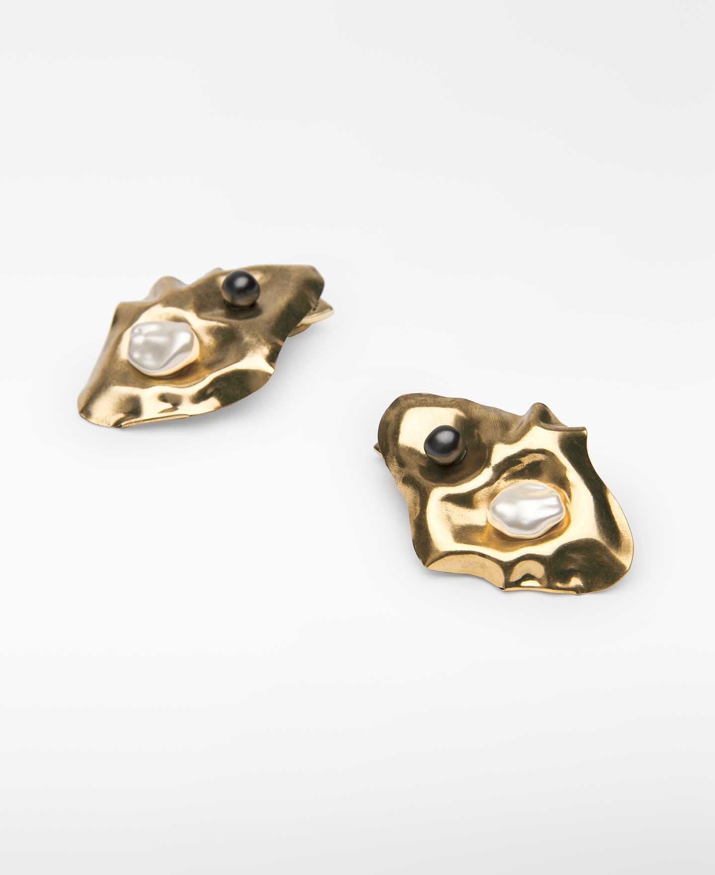 Pendientes metálicos con perla mujer image number 2