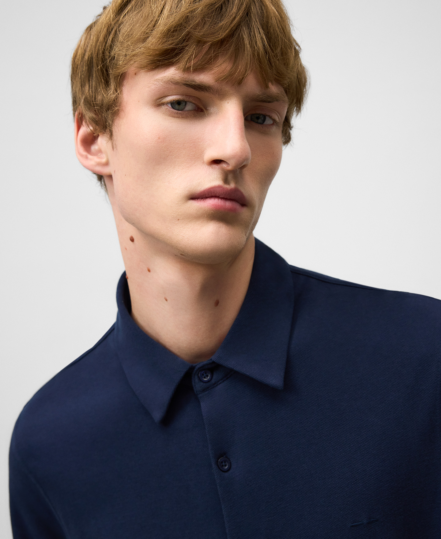 Organic cotton spread collar shirt man image number 3