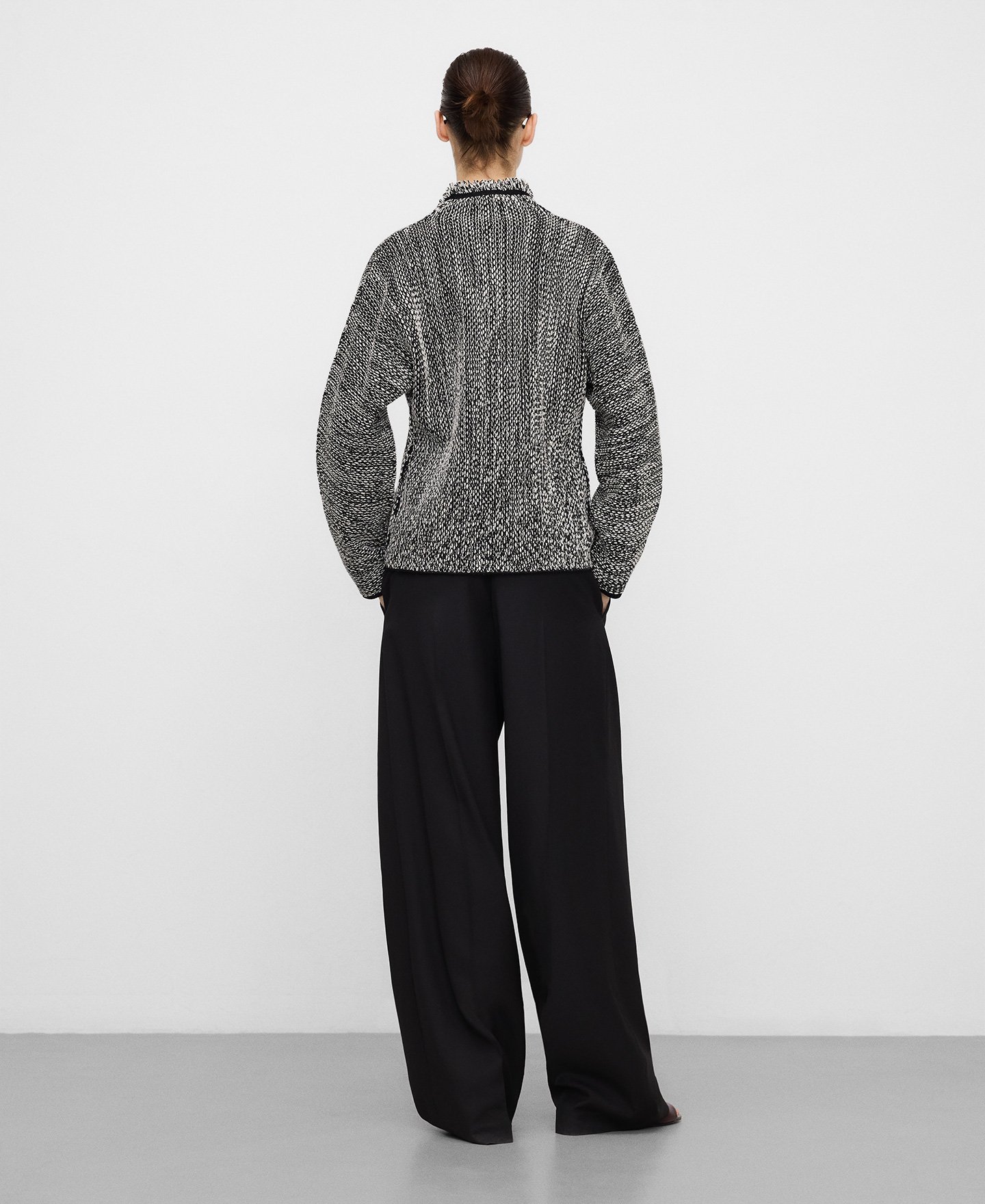 Short blended-knit jacket image number 2