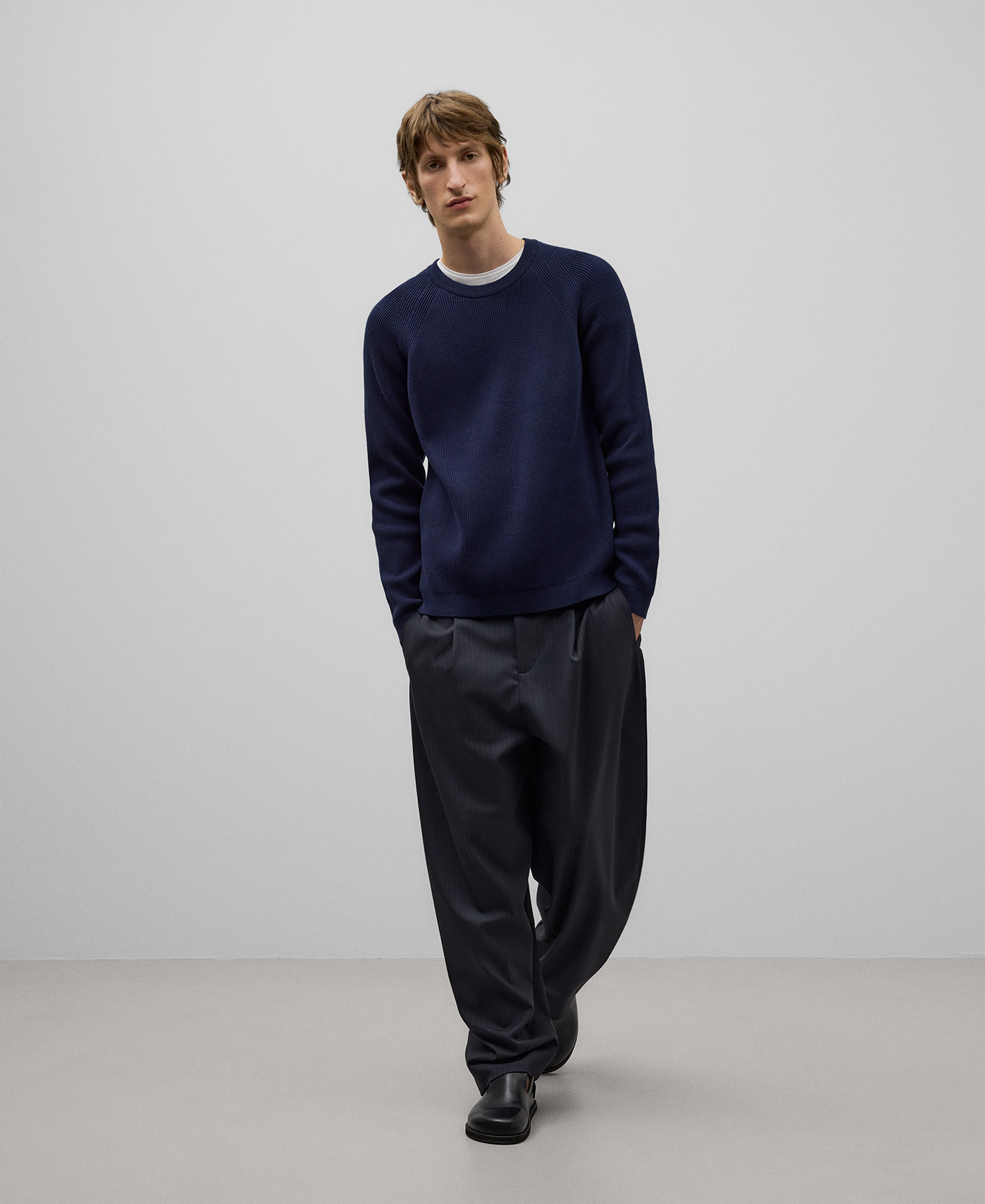 Jersey algod&oacute;n azul marino hombre image number 1