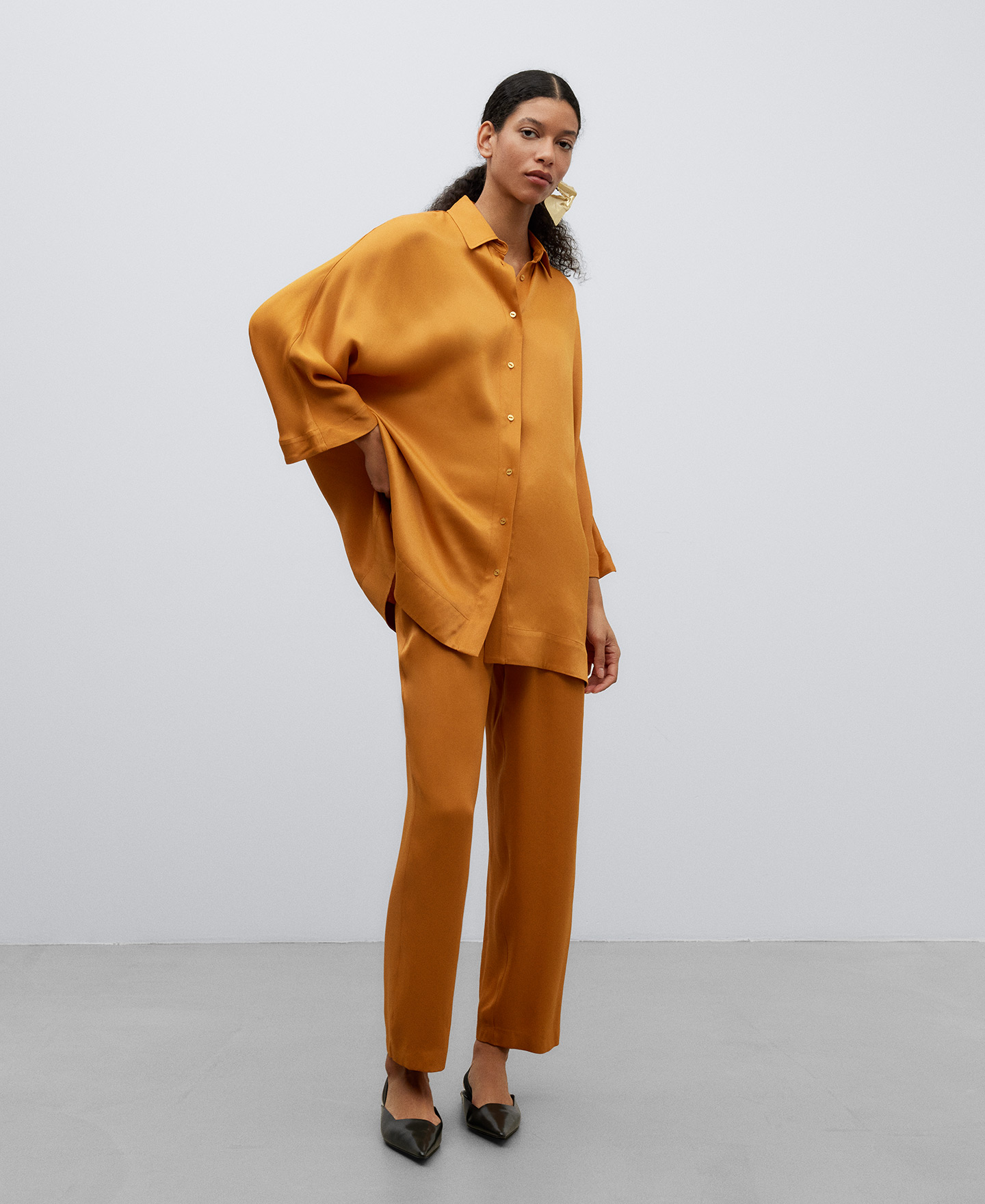 Orange japanese sleeve shirt woman image number 1