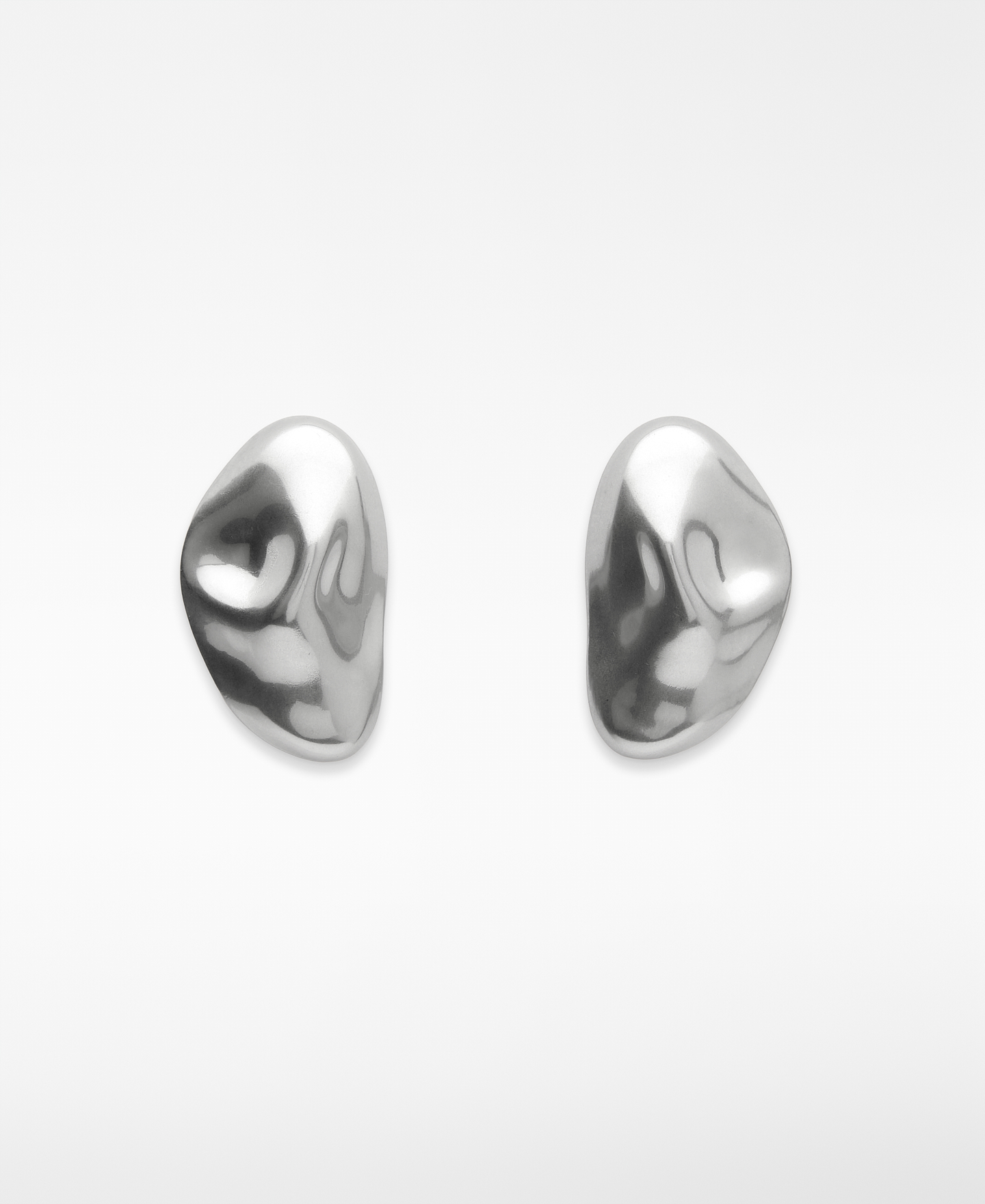 Organic-shaped metal earrings image number 0