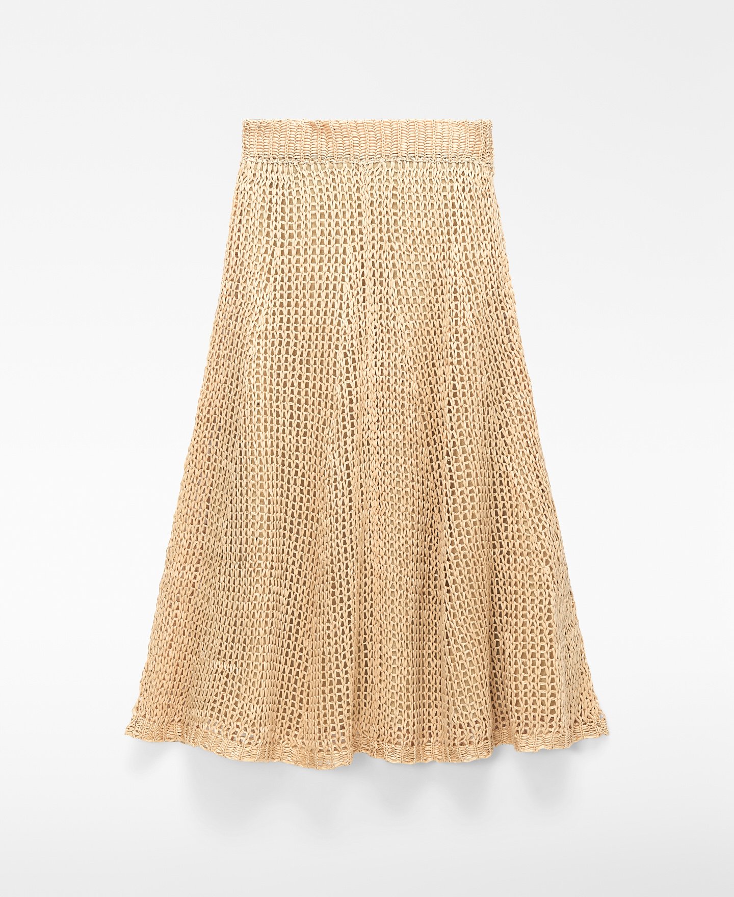 Cupro openwork knit A-line skirt image number 5