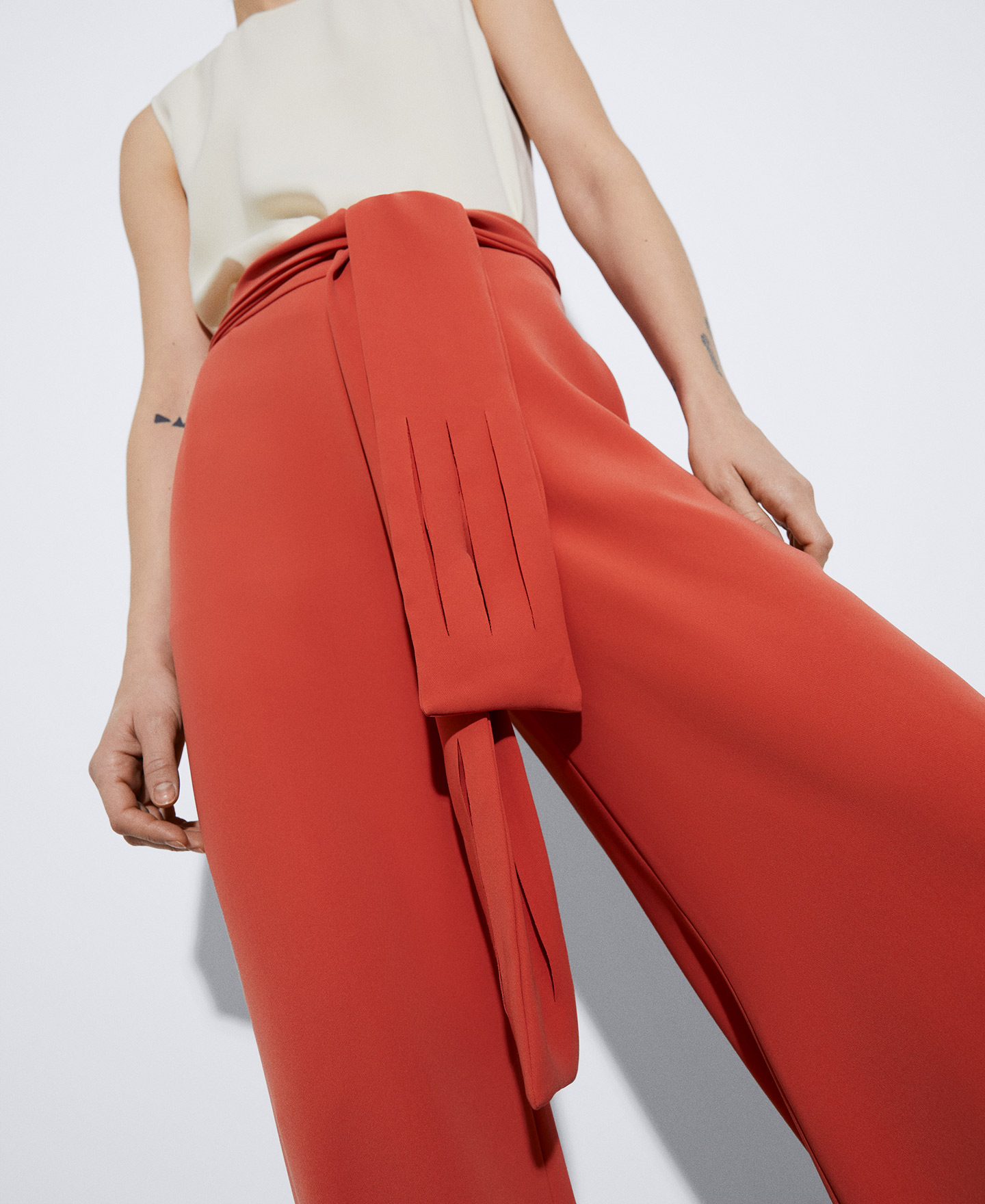 Palazzo trousers in recycled polyester image number 3