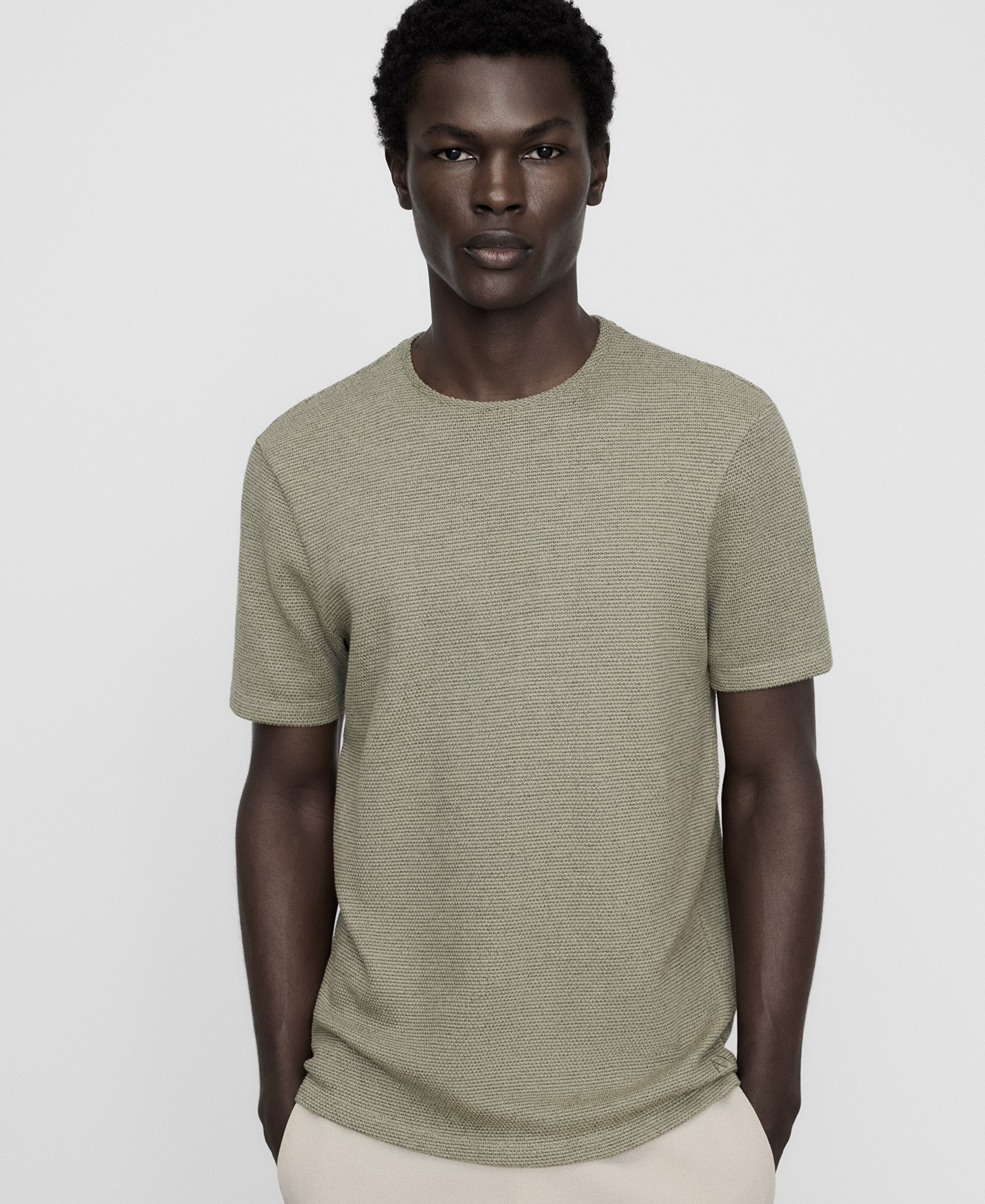 Regular fit microtexture T-shirt image number 0