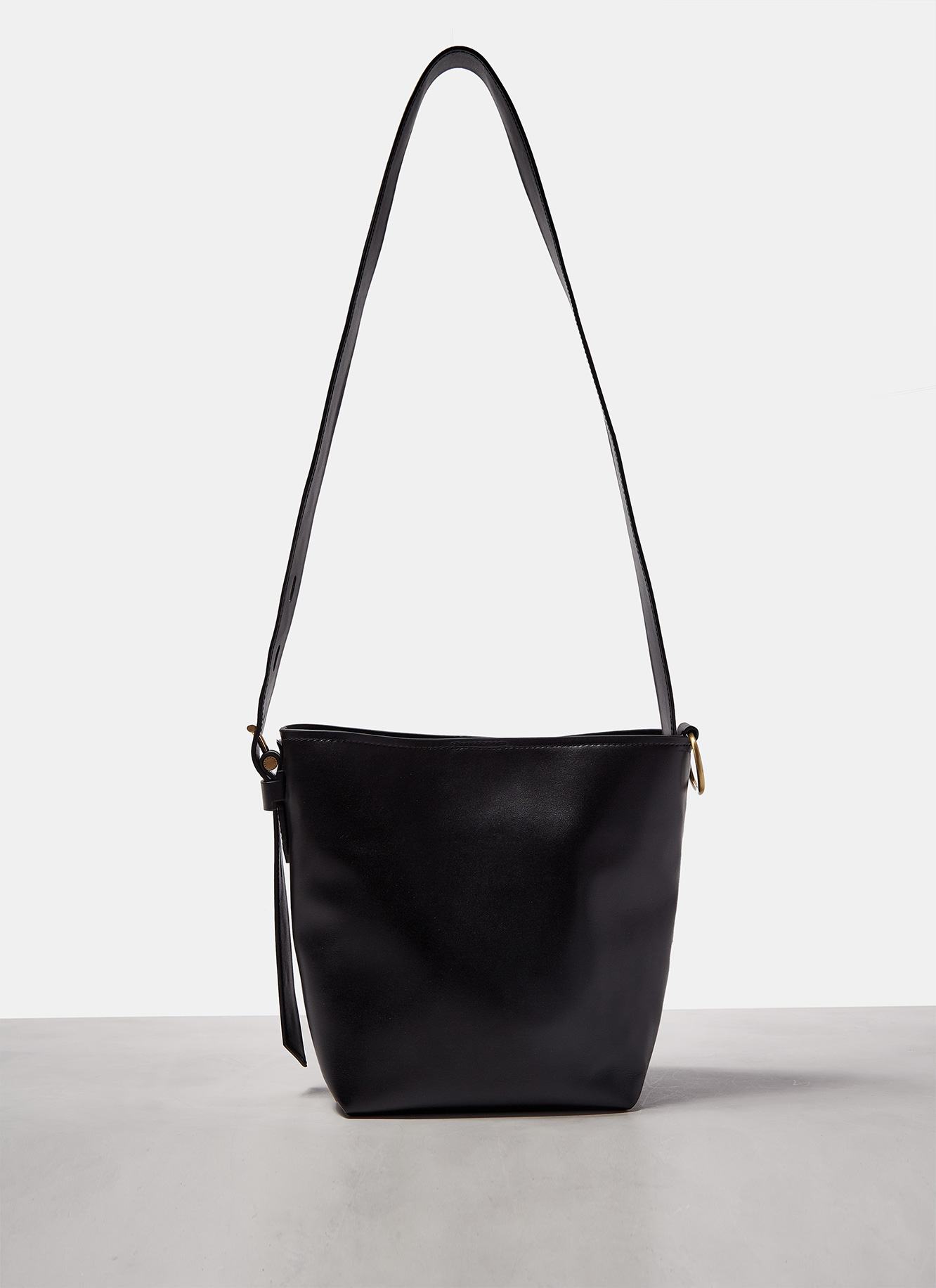 Smooth leather mini bucket bag image number 2