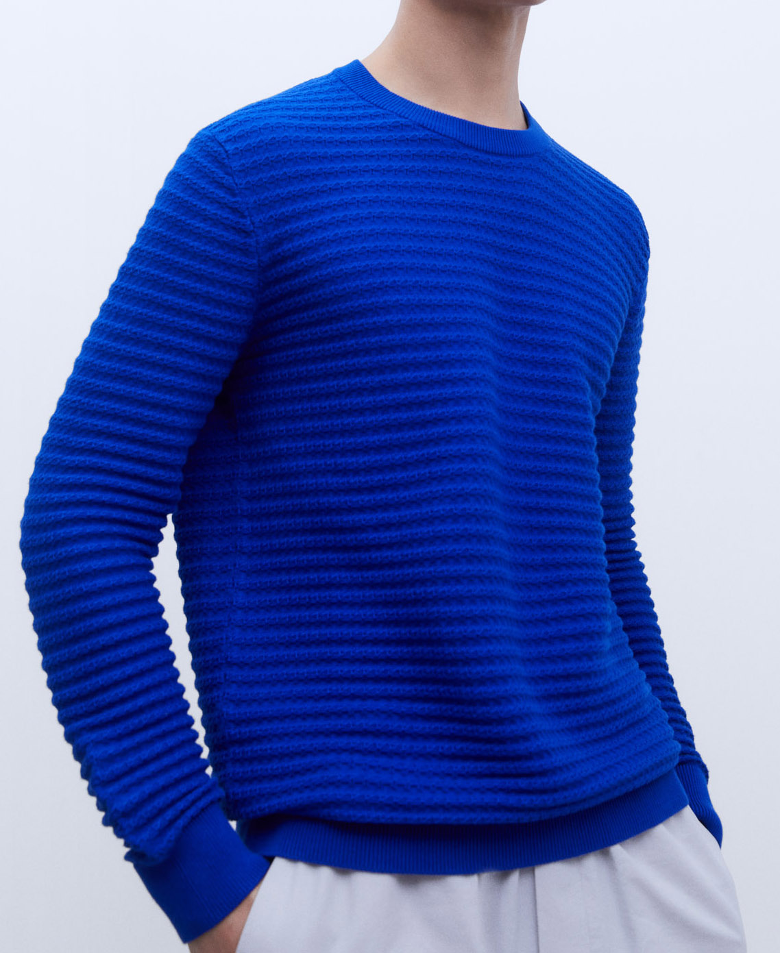 Cotton round neck sweater. image number 0
