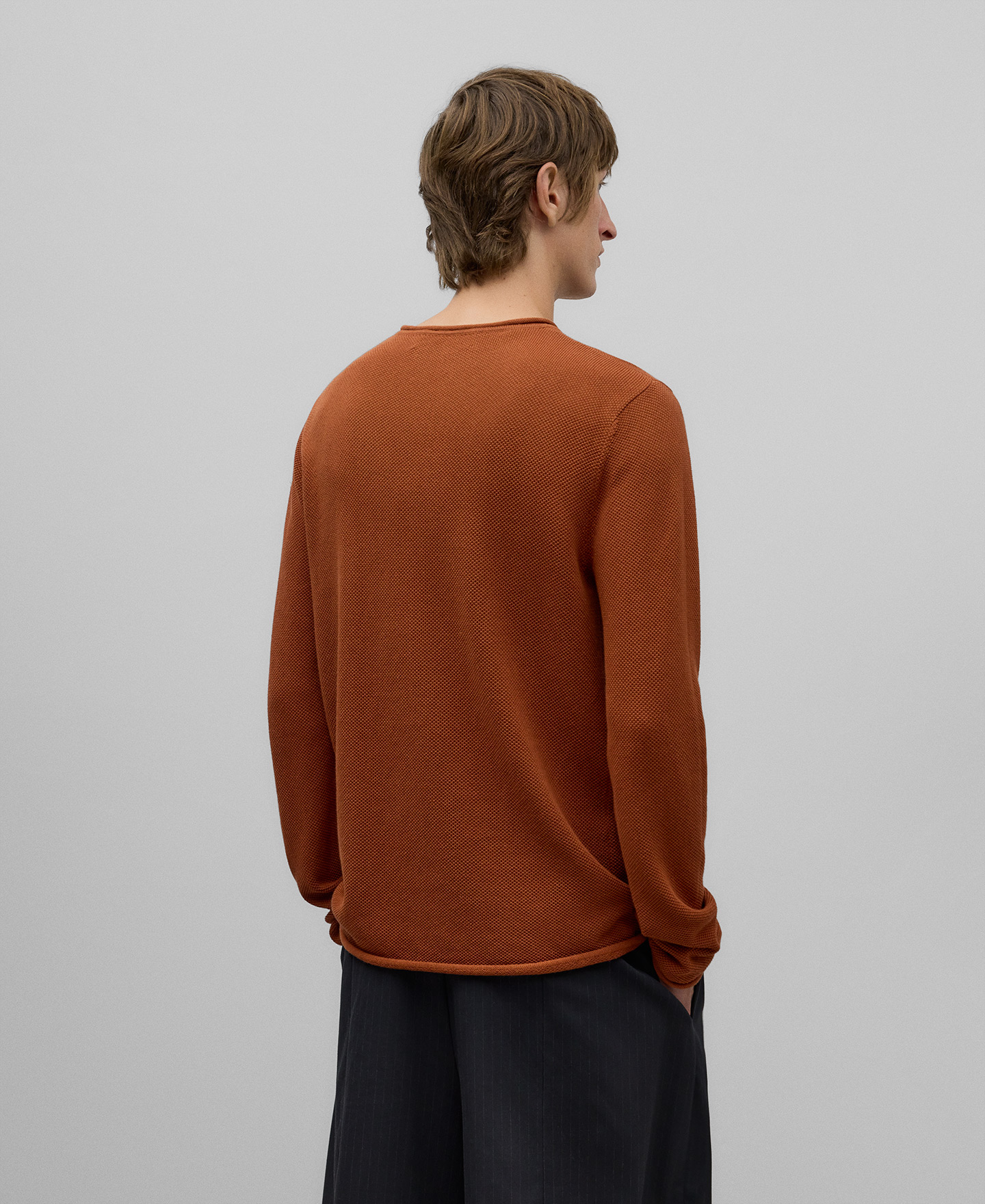 Long sleeve structure knit  T-shirt man image number 2