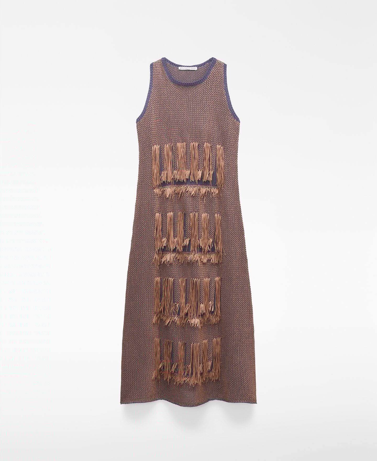 Fringed jacquard knit dress image number 4