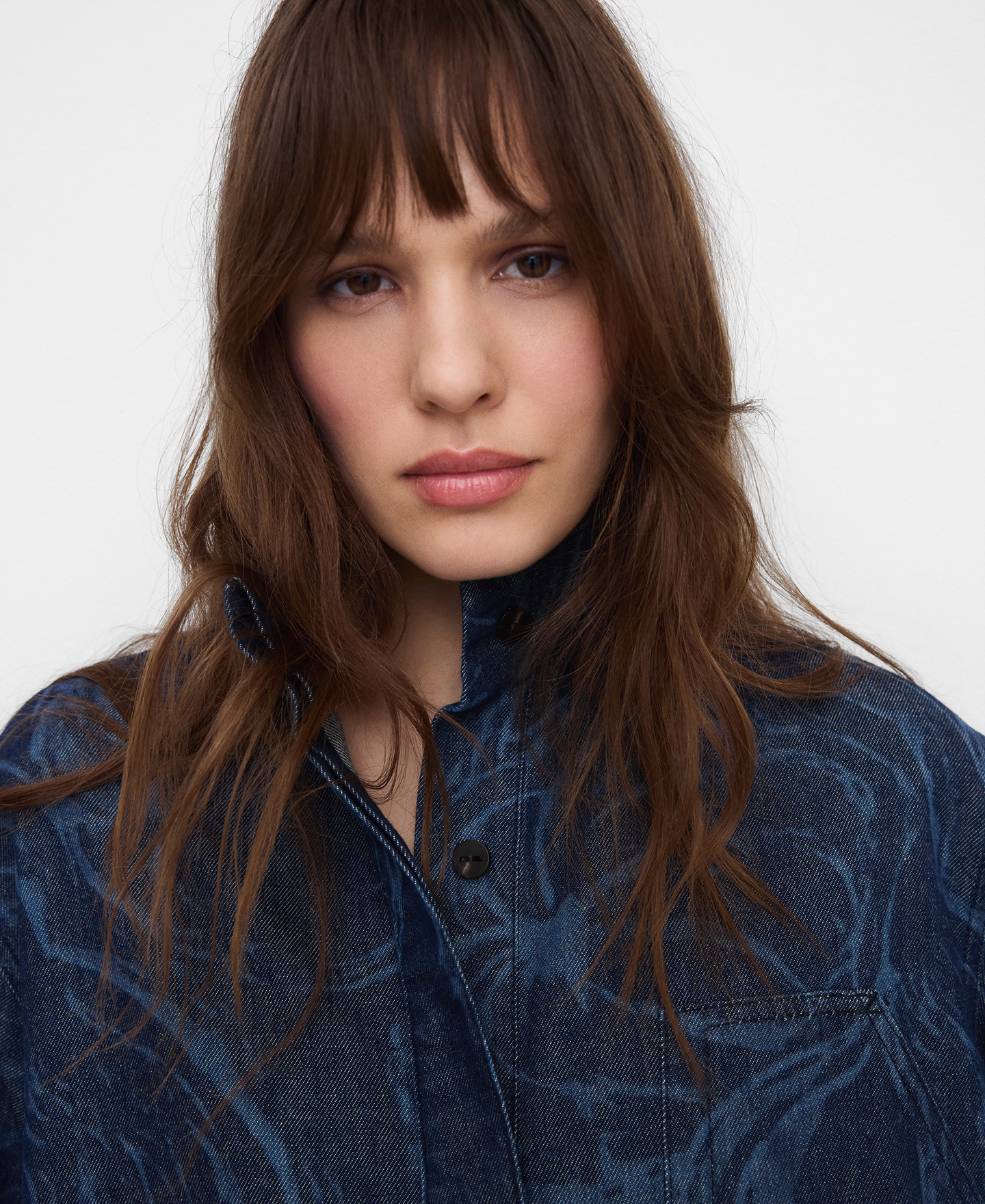 Printed denim shirt dress image number 3