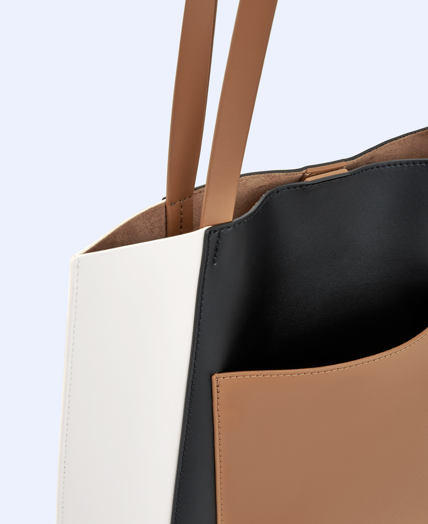 3-colour vachetta leather shopper image number 3