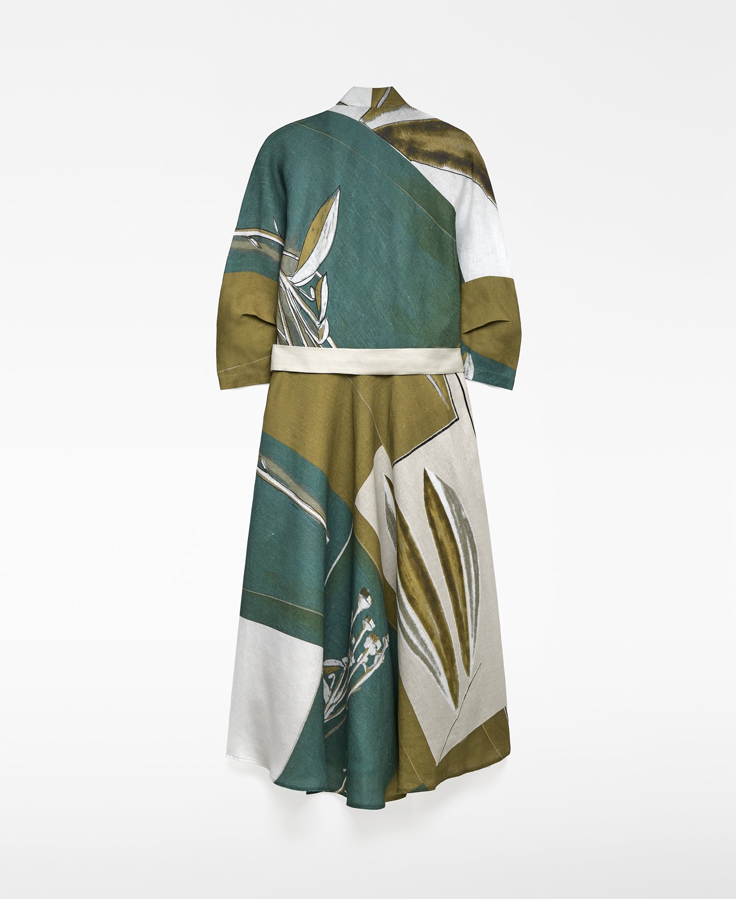 European linen printed dress woman image number 5