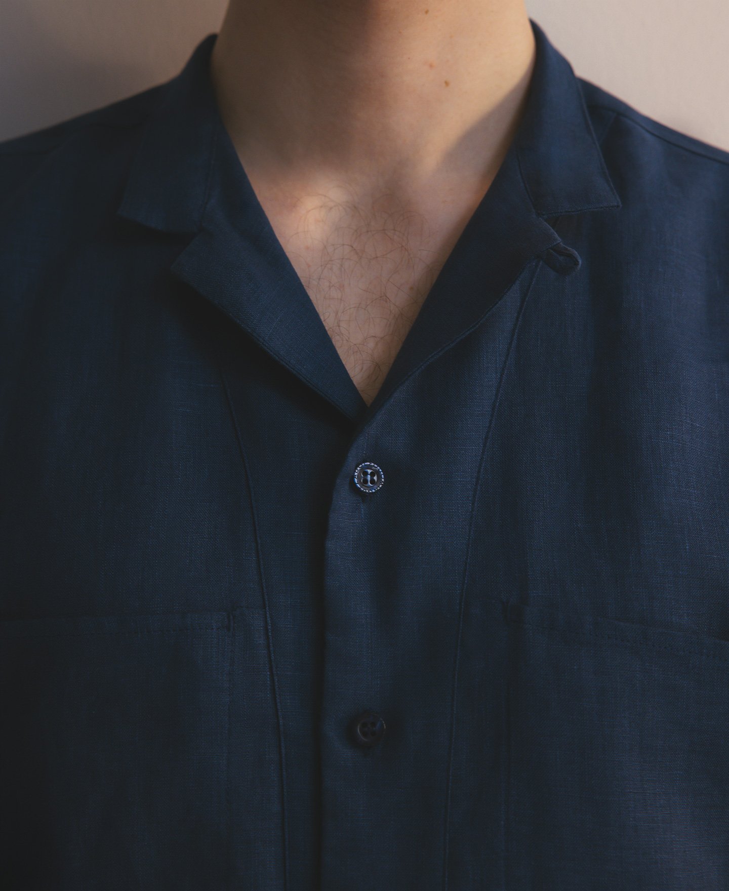 European linen guayabera shirt man image number 3