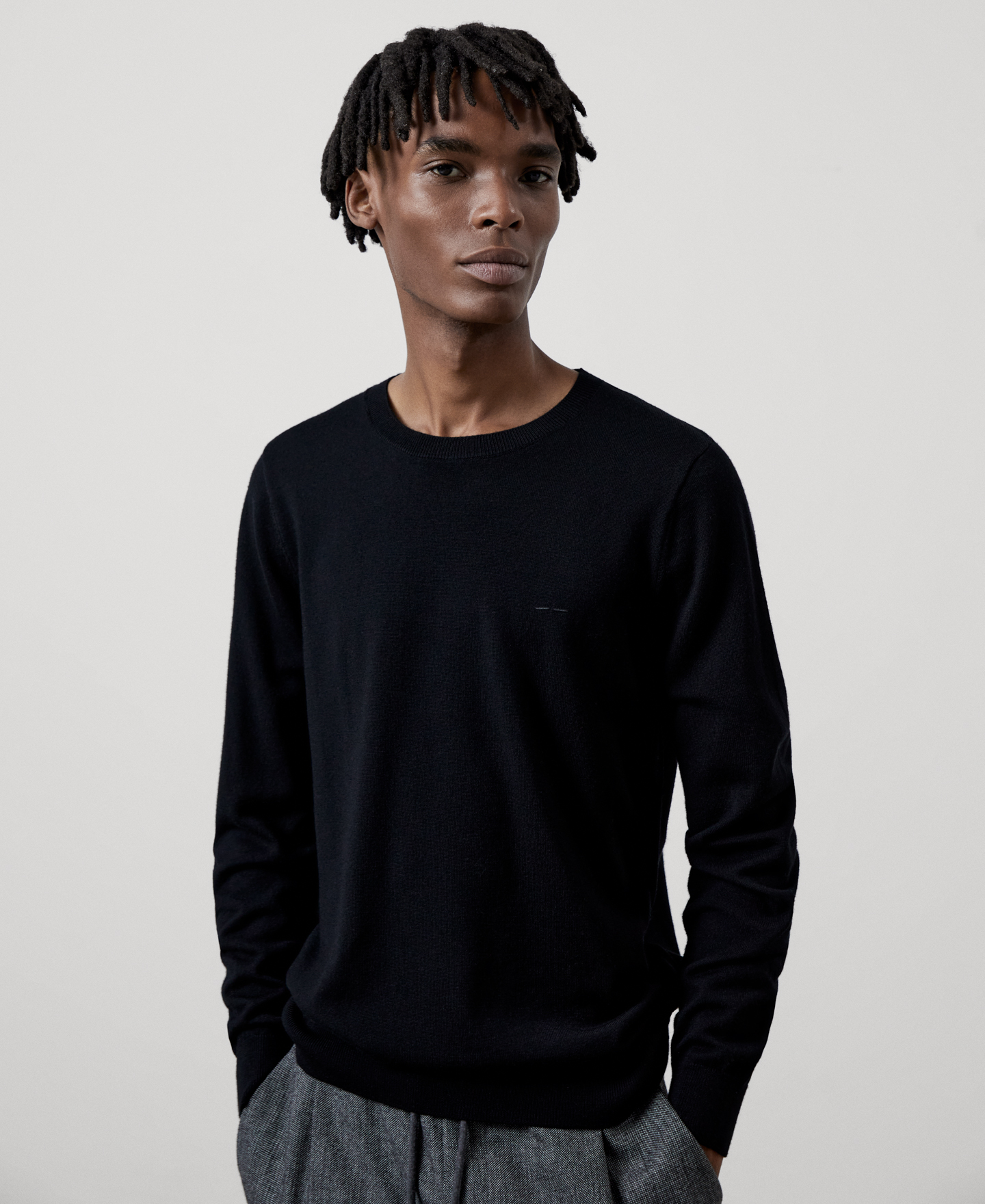 Merino wool crew neck sweater image number 0