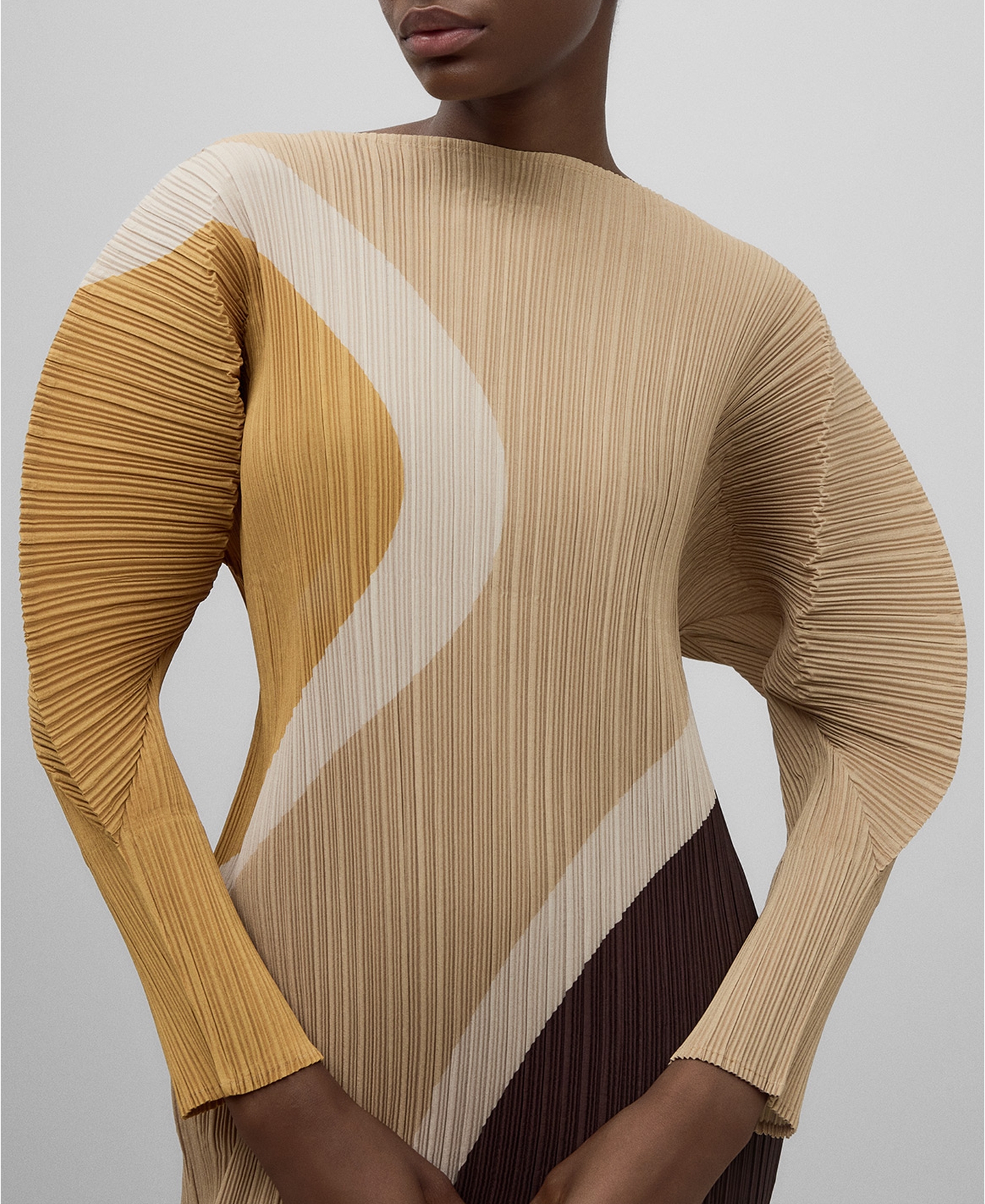 Printed crinkle dress woman image number 3