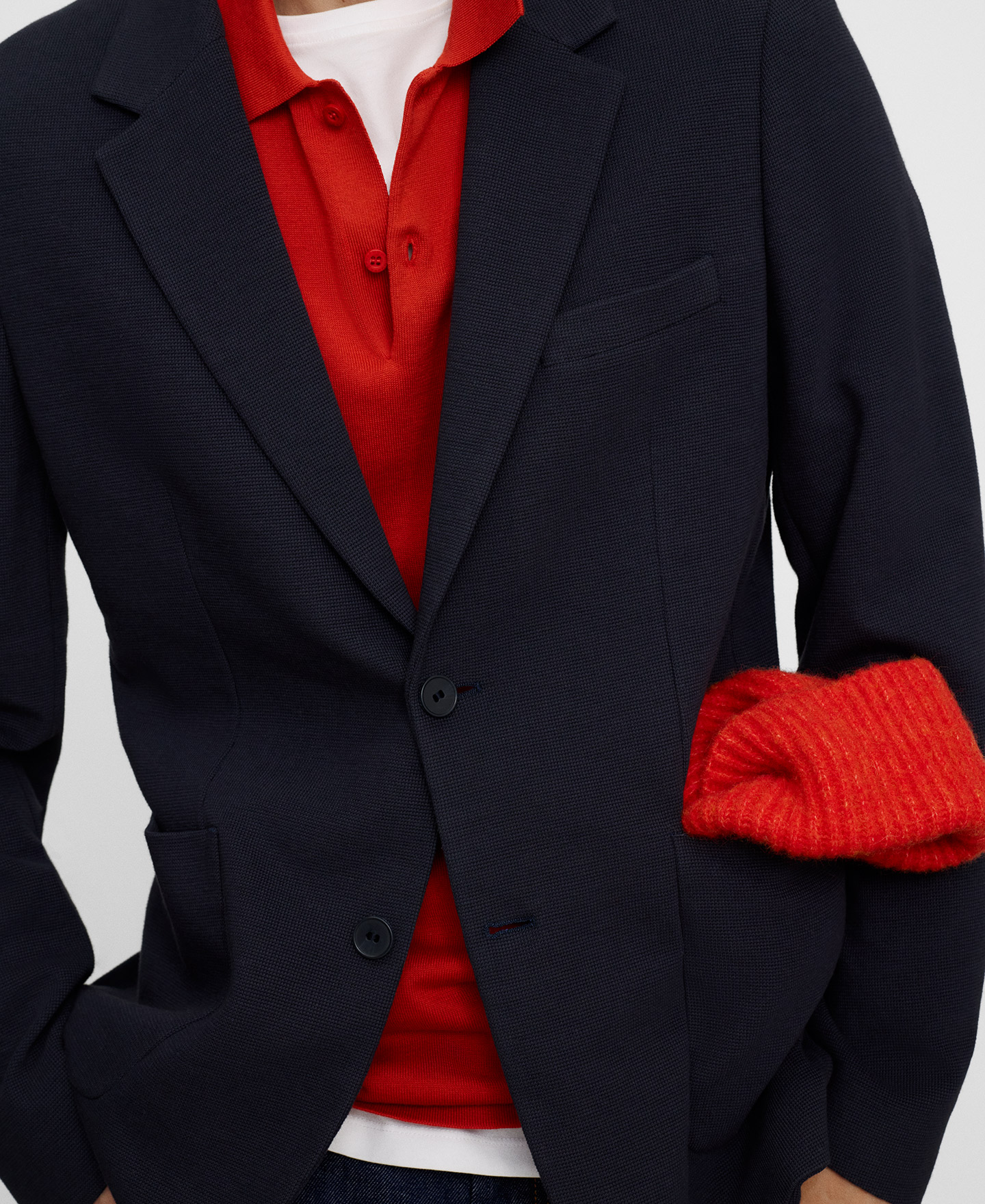 Regular fit microtexture blazer image number 3