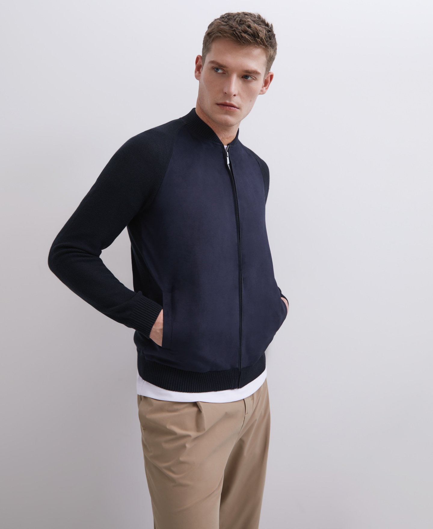 Varsity cardigan with zip closure image number 0
