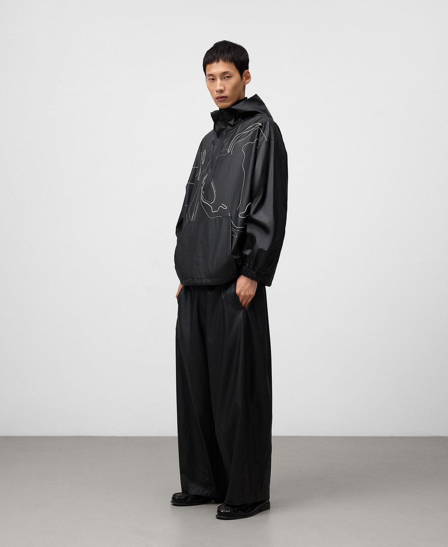 Embroidered hooded jacket man image number 1