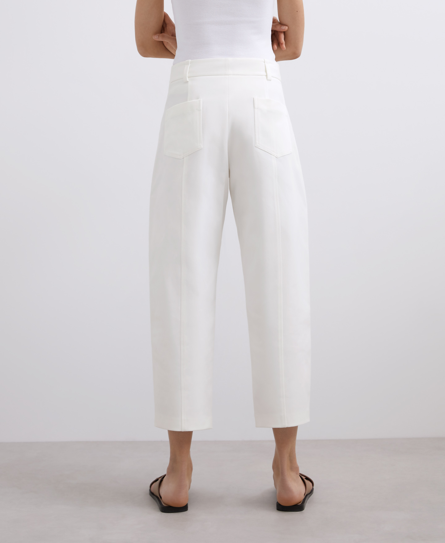 Ecru carrot cut trousers image number 1