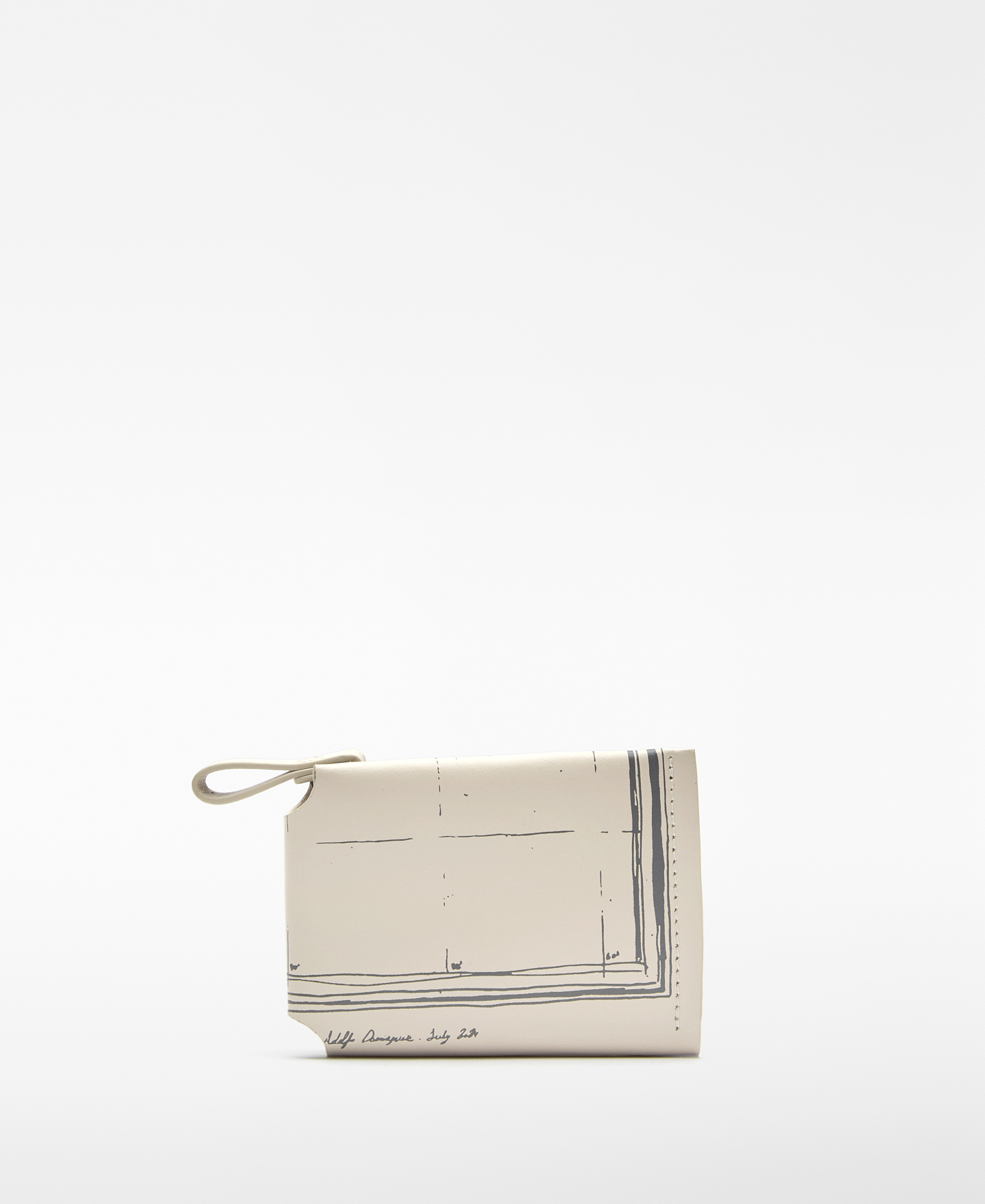 Leather map-printed wallet image number 0