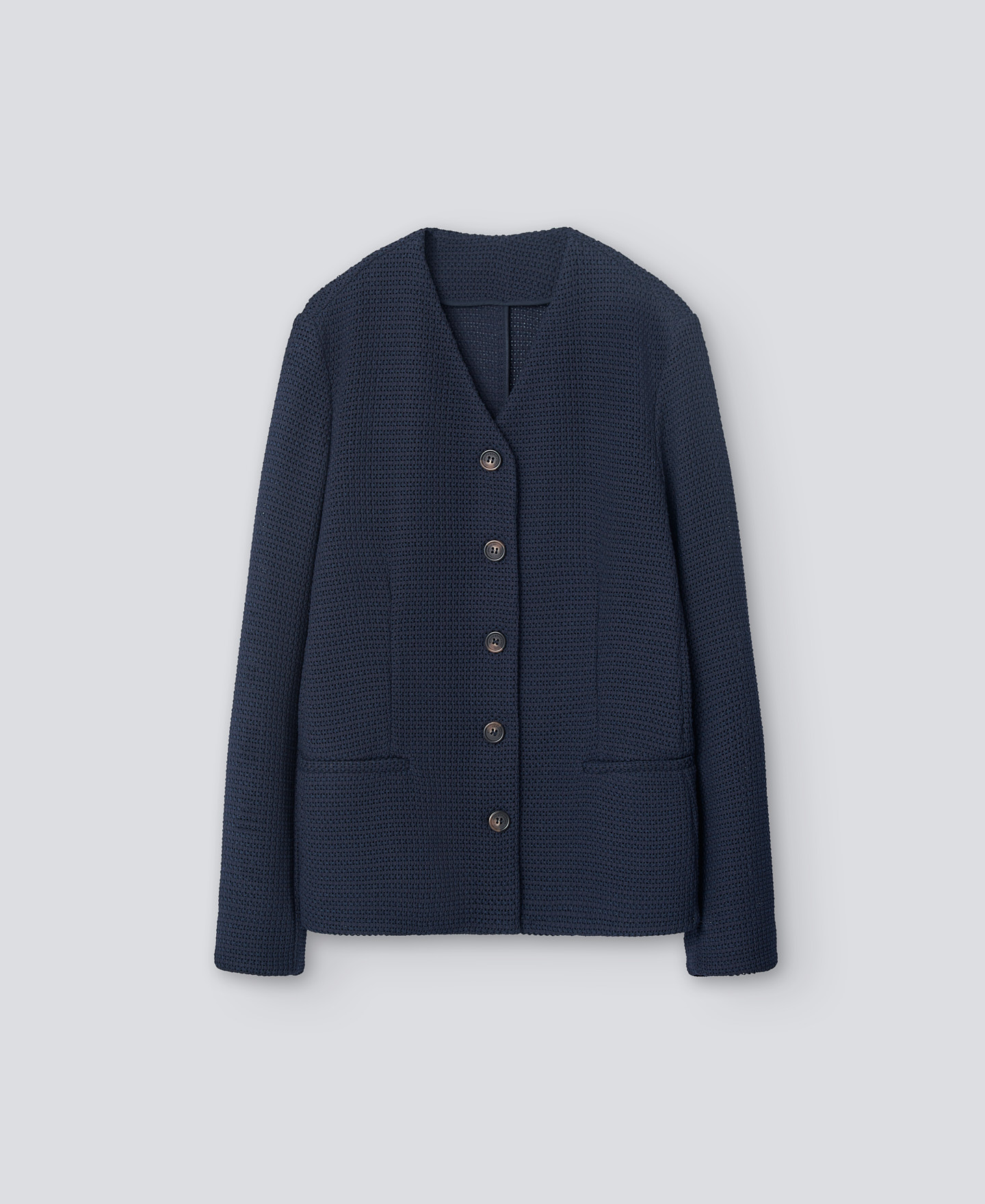 Navy blue fitted jacket woman image number 5