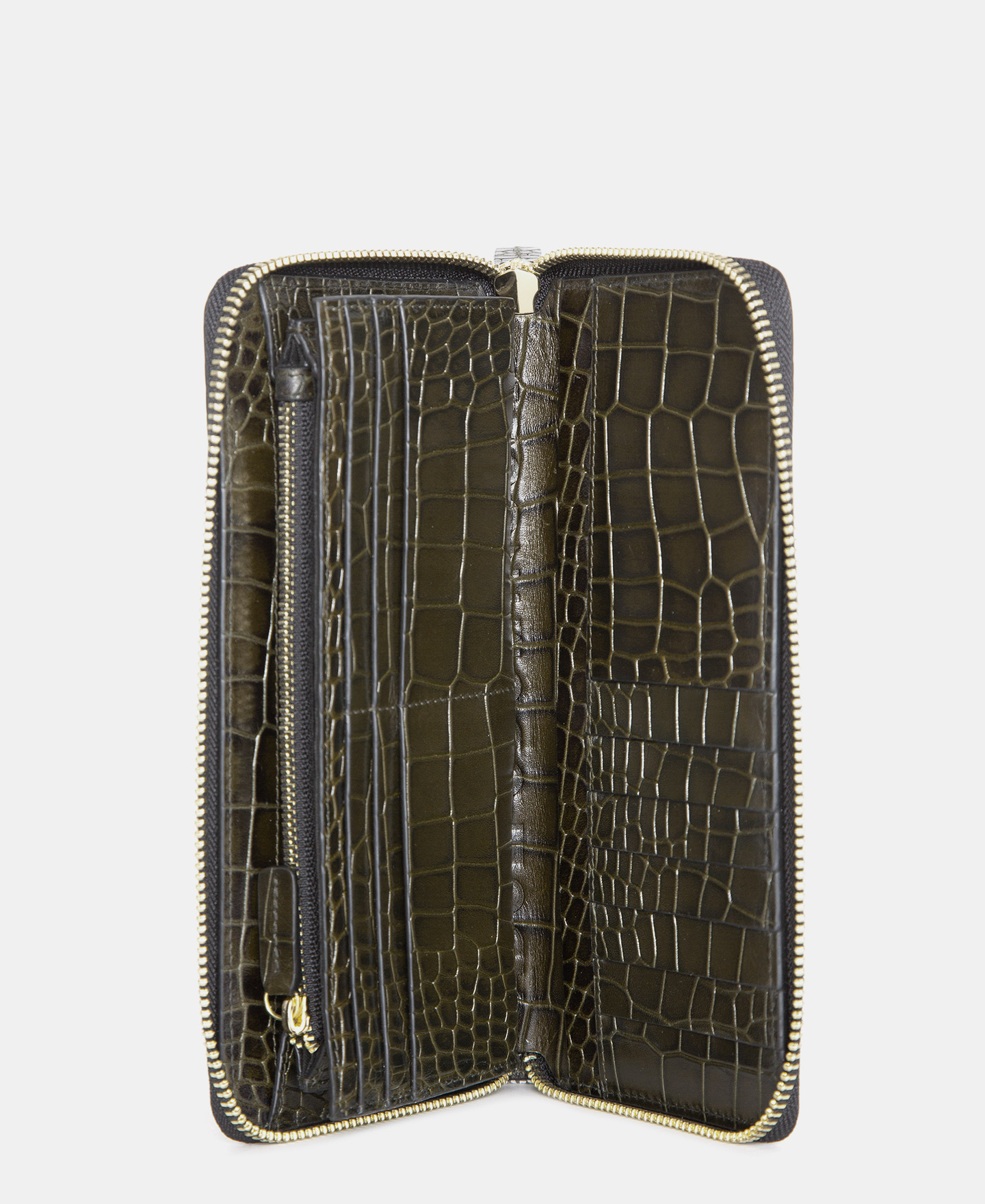 Crocodile effect zipper wallet image number 2