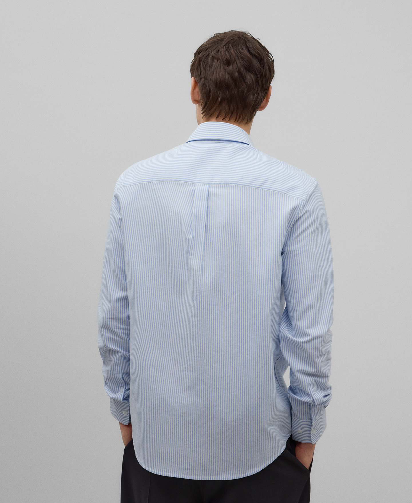 Striped Oxford cotton shirt man image number 2