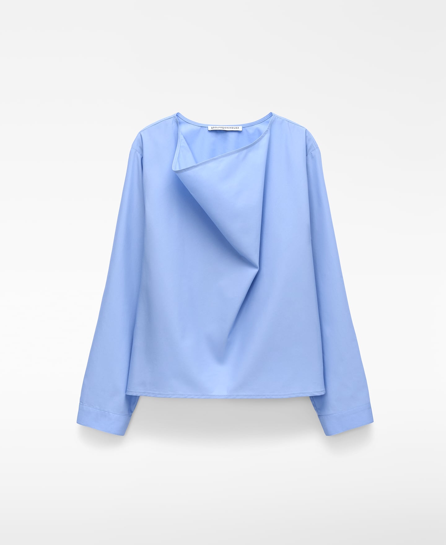 Draped boat neckline blouse image number 4