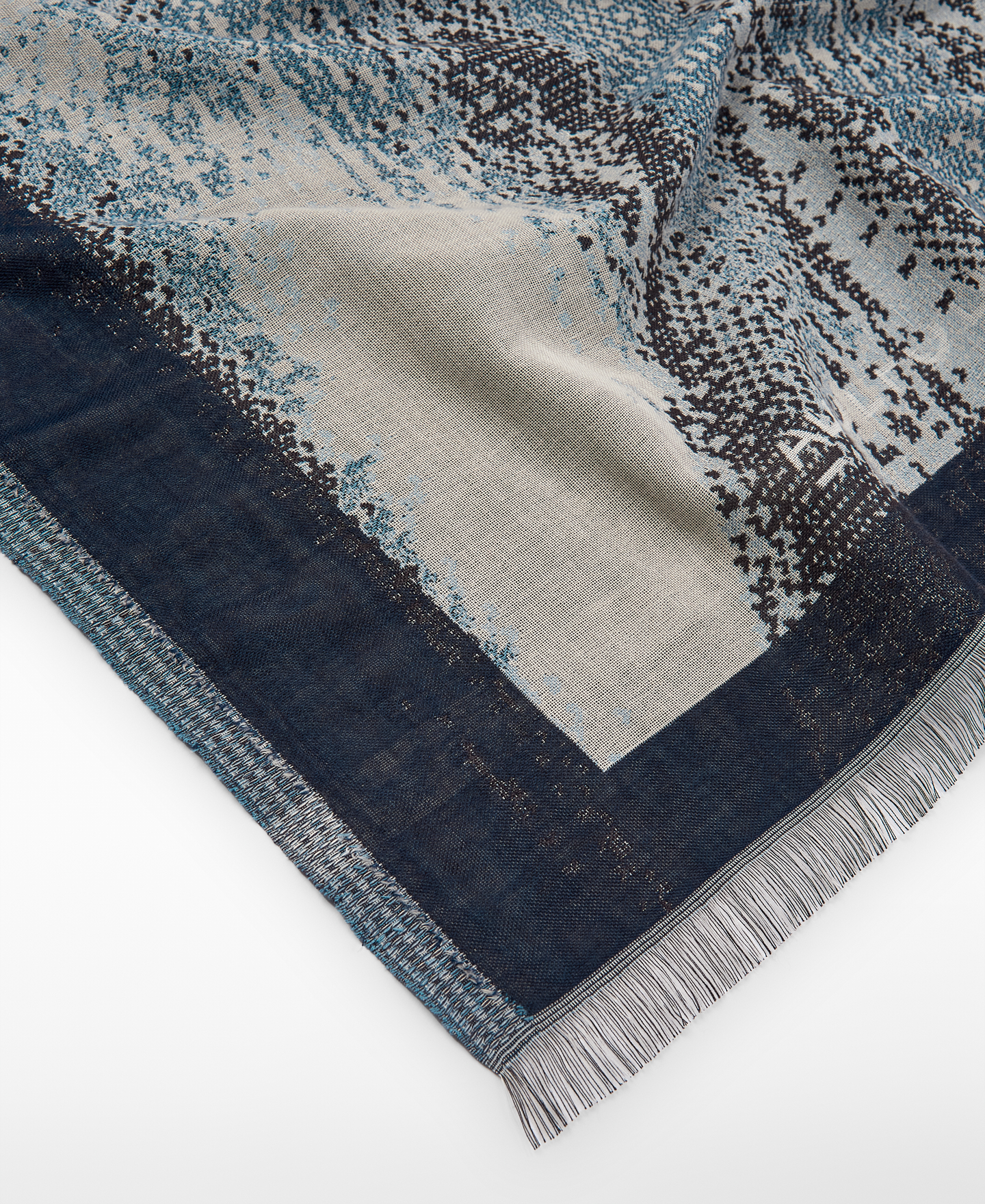Organic cotton printed jacquard shawl image number 2