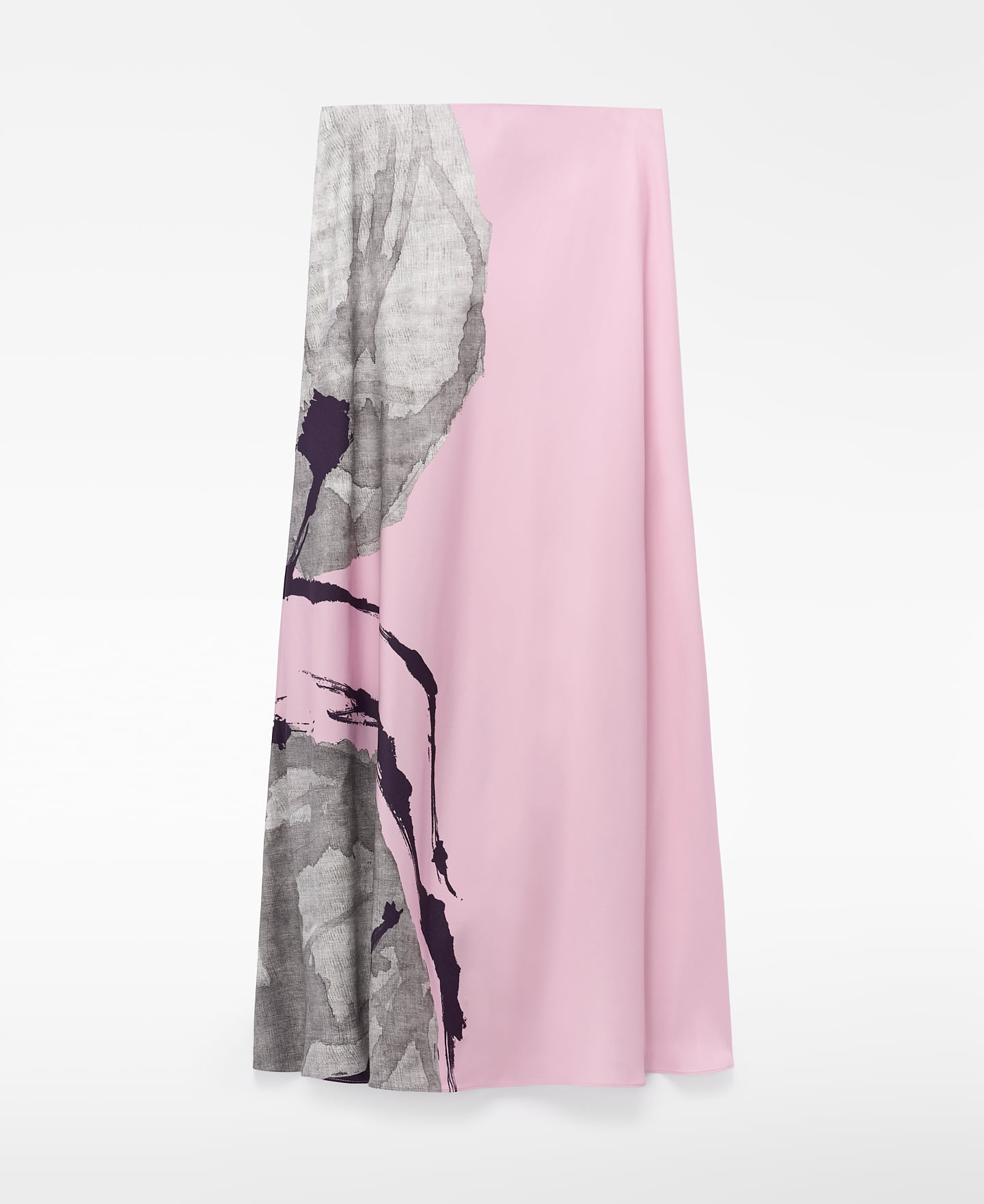Printed satin skirt image number 4