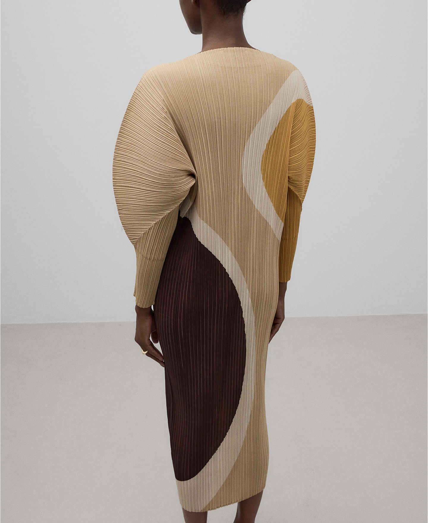 Printed crinkle dress woman image number 2