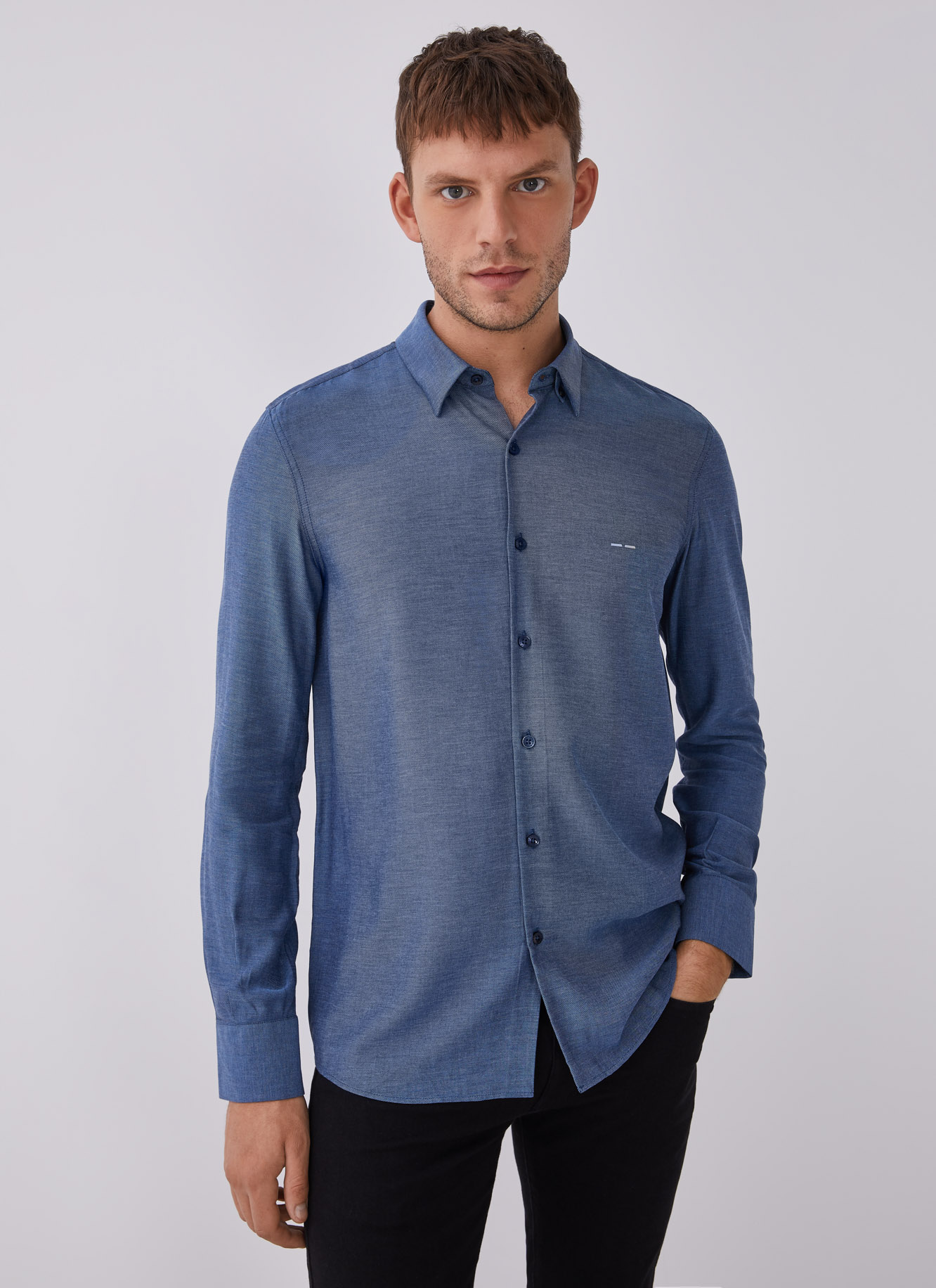 Camisa en viscosa con logo image number 0